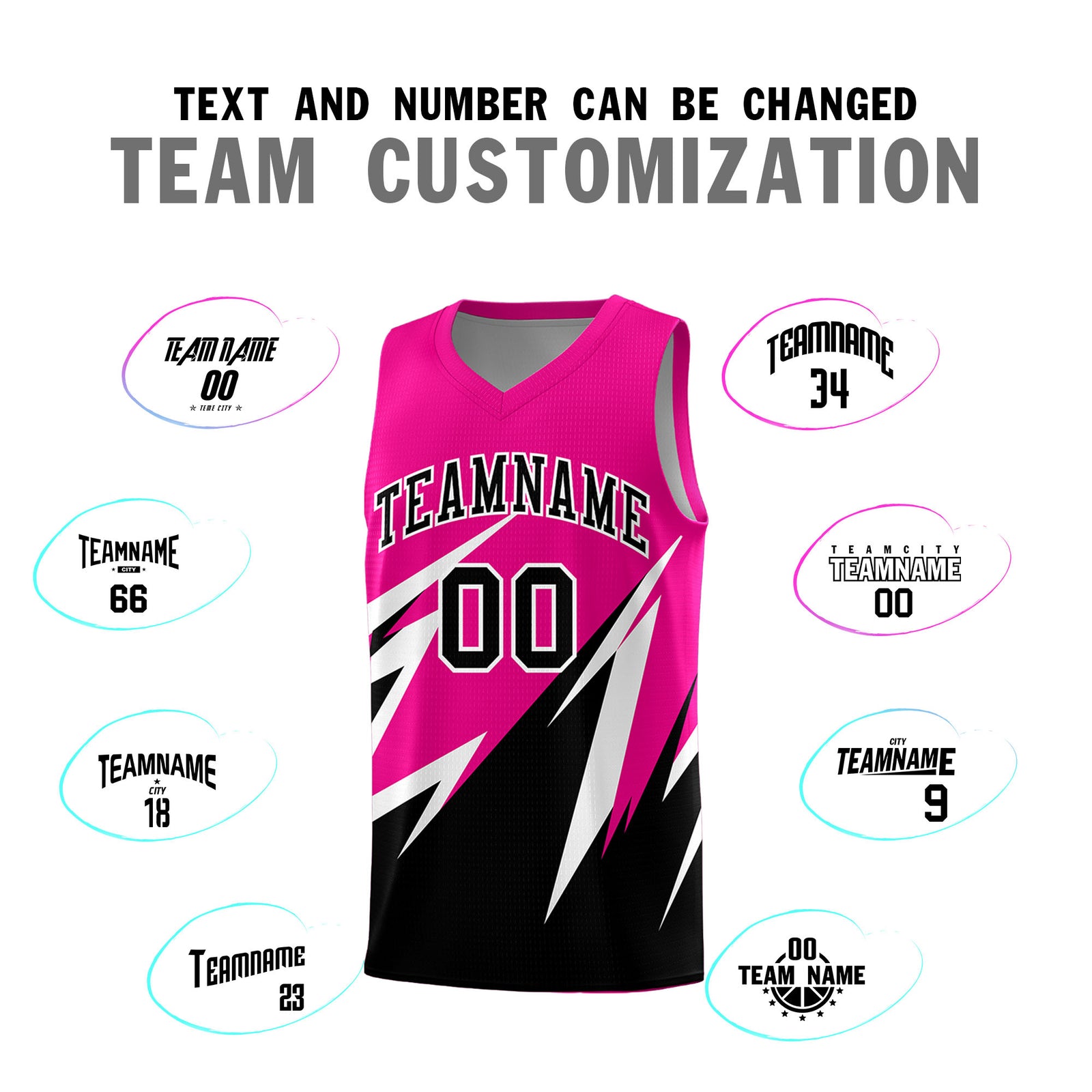 Custom Pink Abstract Mountain Pattern Sports Uniform Basketball Jersey