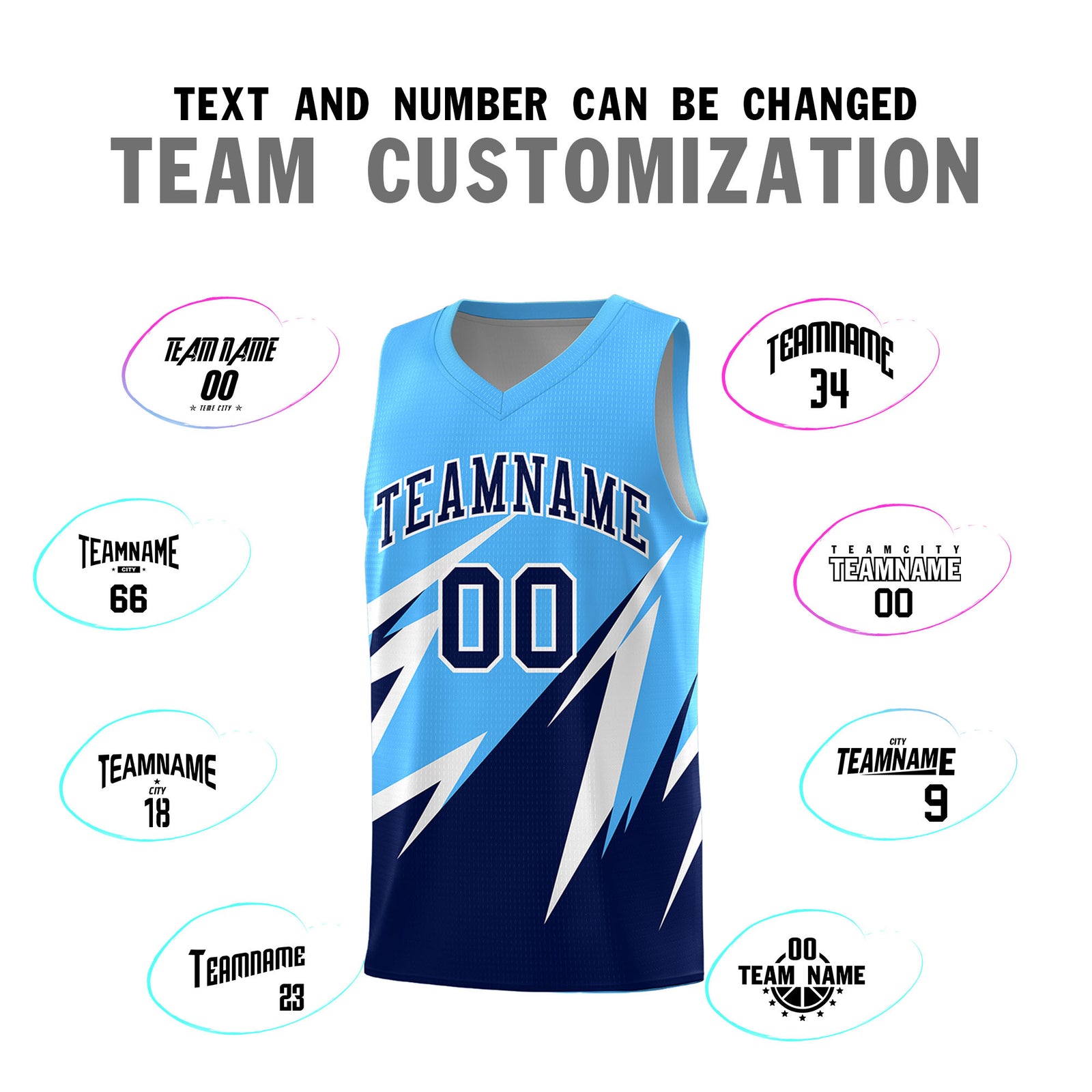 Custom Powder Blue Abstract Mountain Pattern Sports Uniform Basketball Jersey