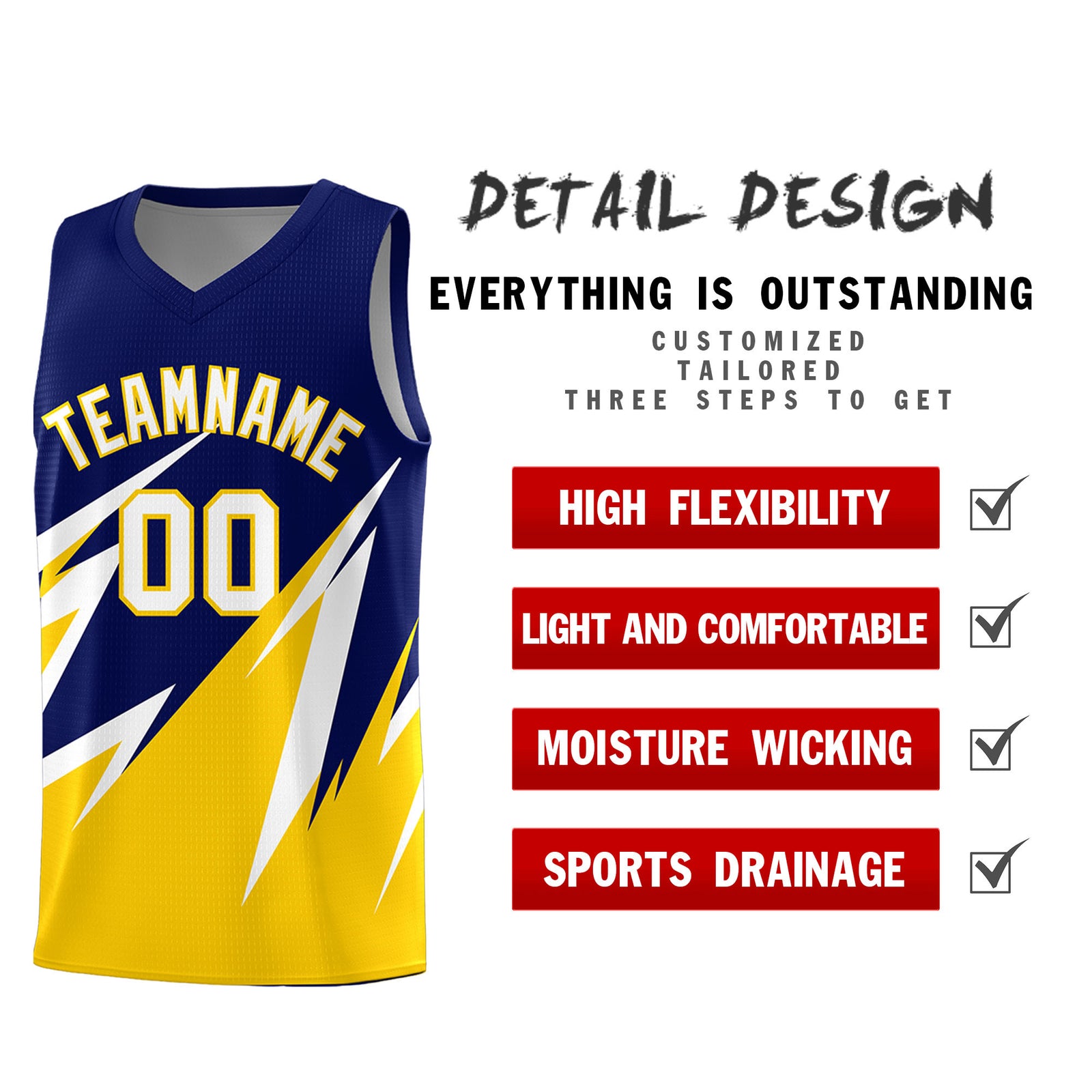 Custom Navy Abstract Mountain Pattern Sports Uniform Basketball Jersey