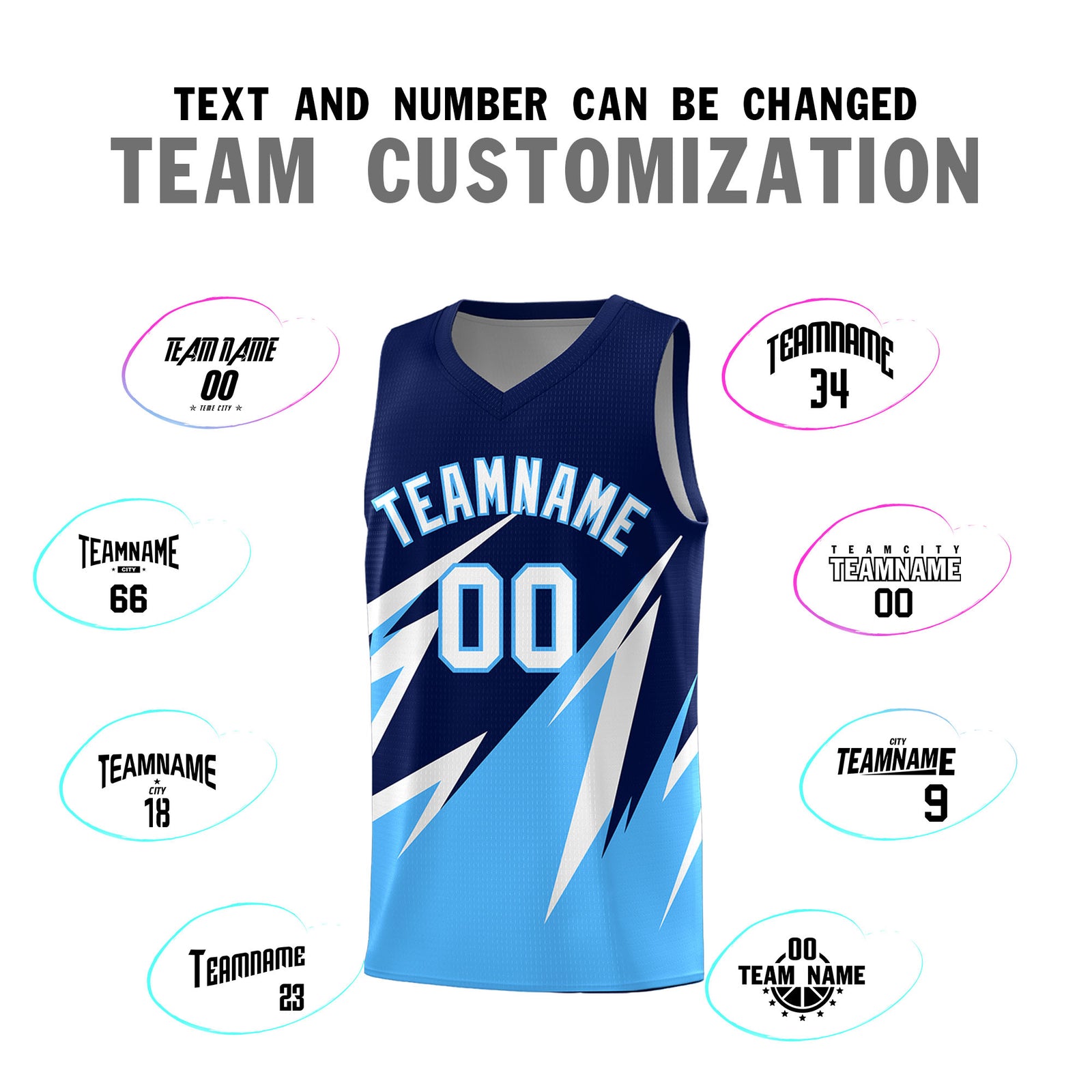 Custom Navy Abstract Mountain Pattern Sports Uniform Basketball Jersey