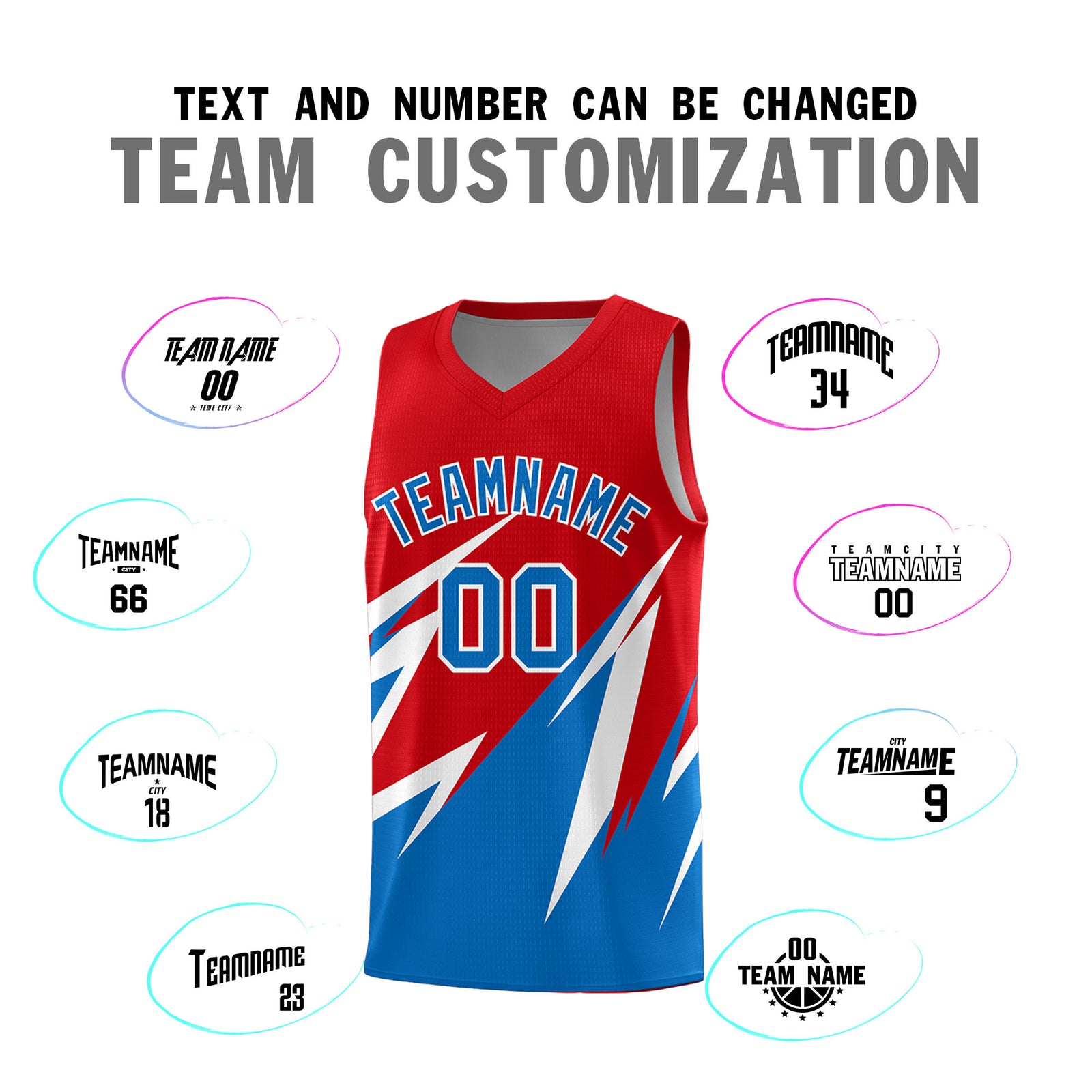 Custom Red Abstract Mountain Pattern Sports Uniform Basketball Jersey