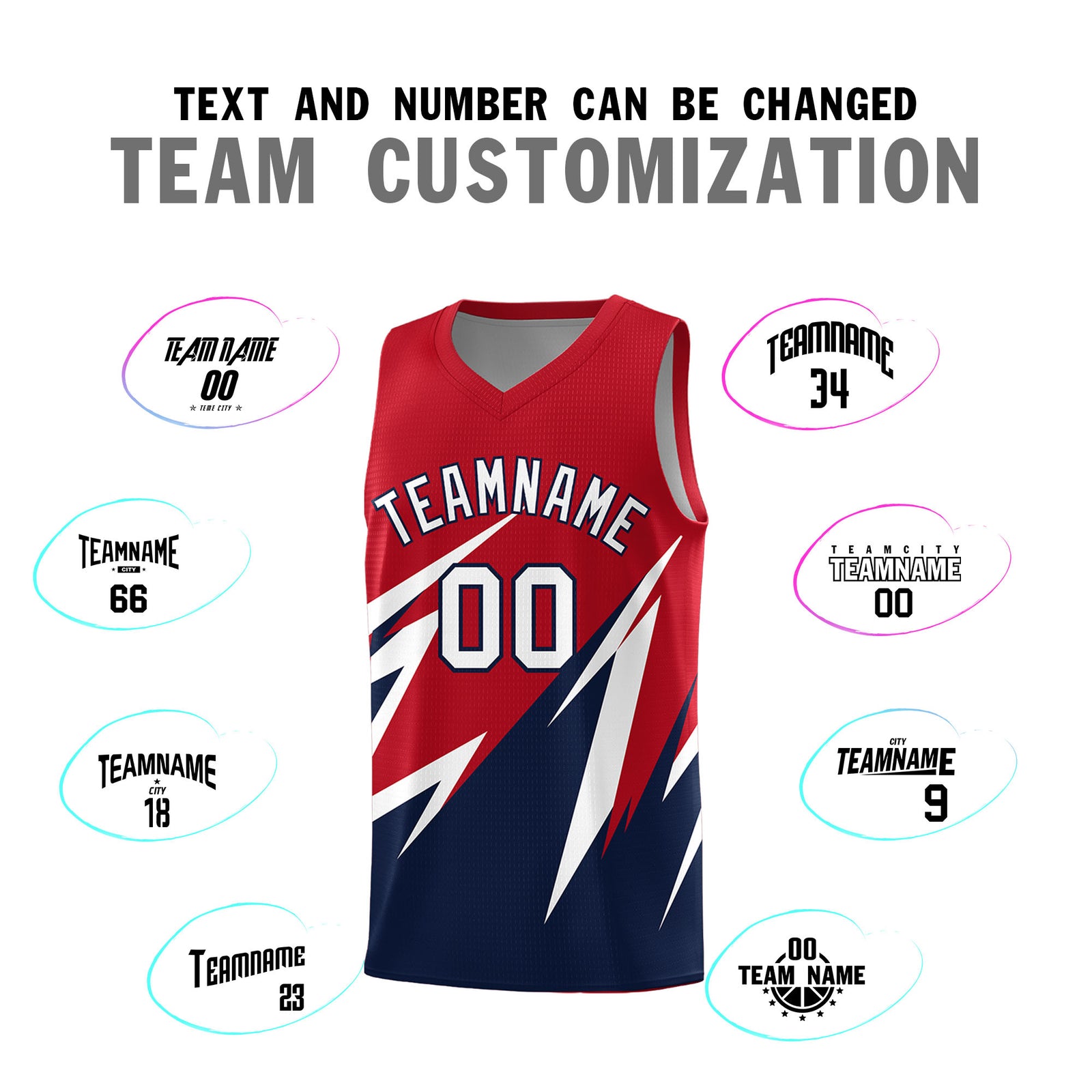 Custom Red Abstract Mountain Pattern Sports Uniform Basketball Jersey