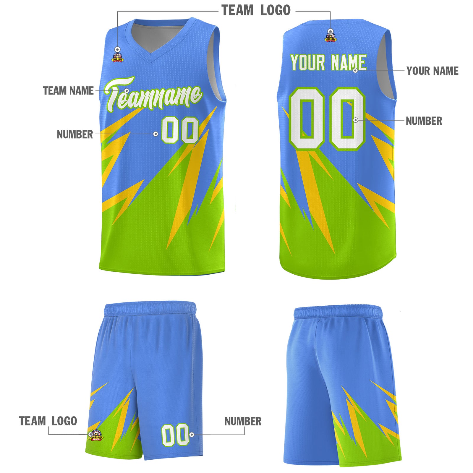 Custom Light Blue Abstract Mountain Pattern Sports Uniform Basketball Jersey