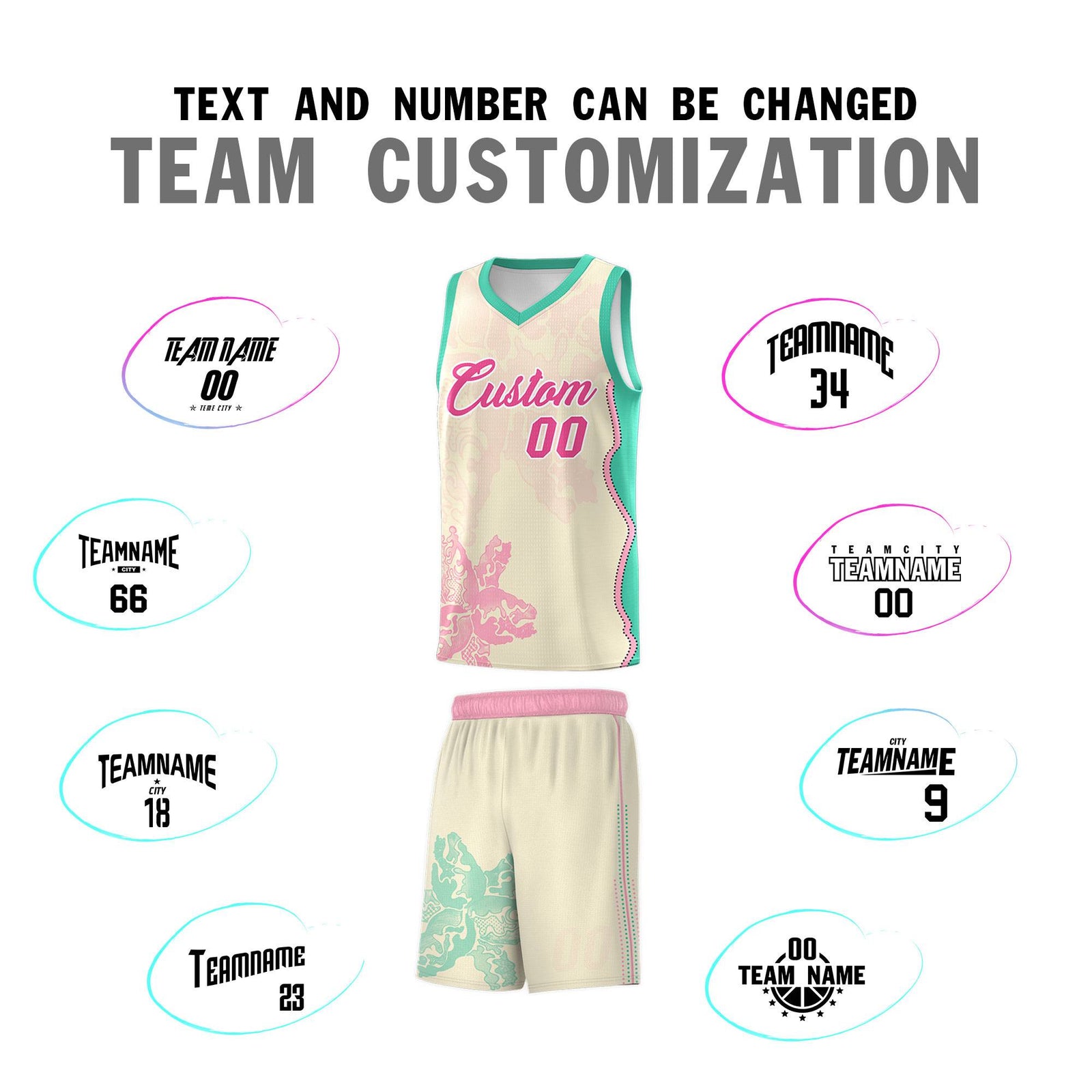 Custom Rose Red Bright Green Basketball Jersey - Illusion Flower Graffiti Stretchy Fabric