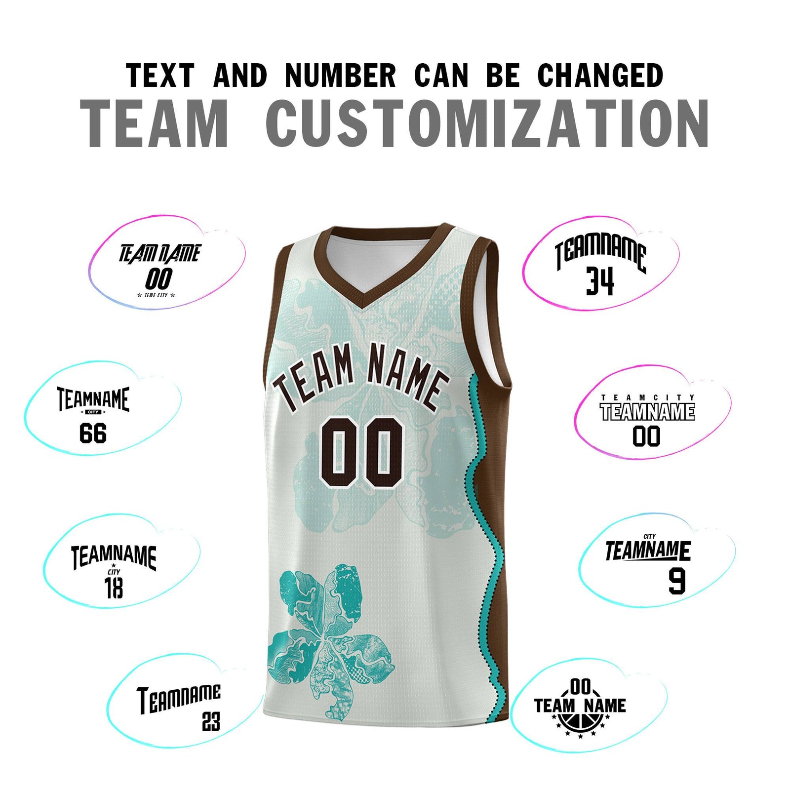 Custom Gray Brown Basketball Jersey - Illusion Flower Graffiti Quick dry Fabric