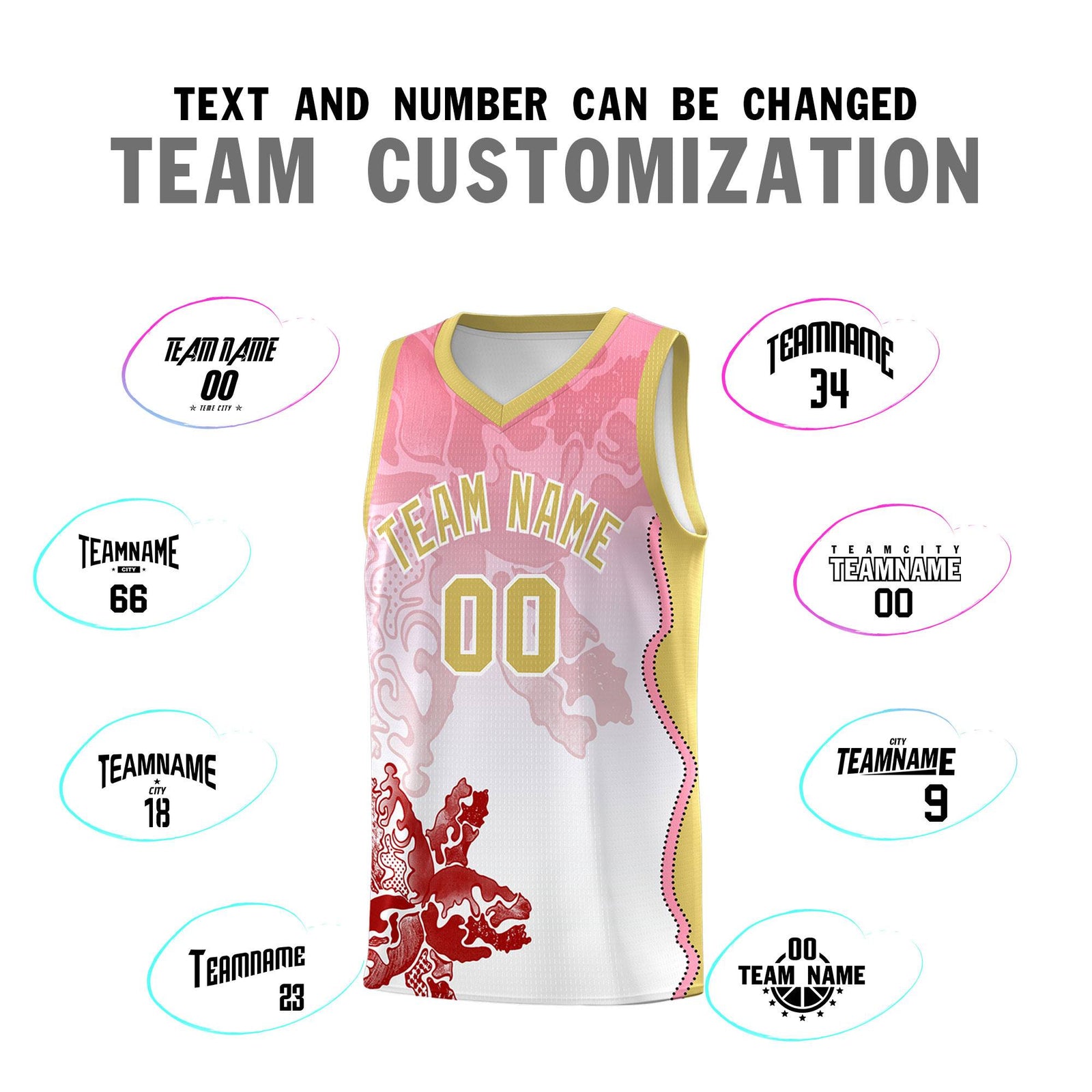 Custom White Light Pink Basketball Jersey - Illusion Flower Gradient Lightweight Fabric