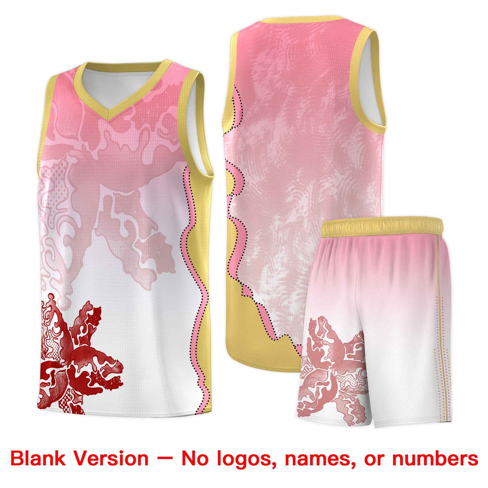Custom White Light Pink Basketball Jersey - Illusion Flower Gradient Lightweight Fabric
