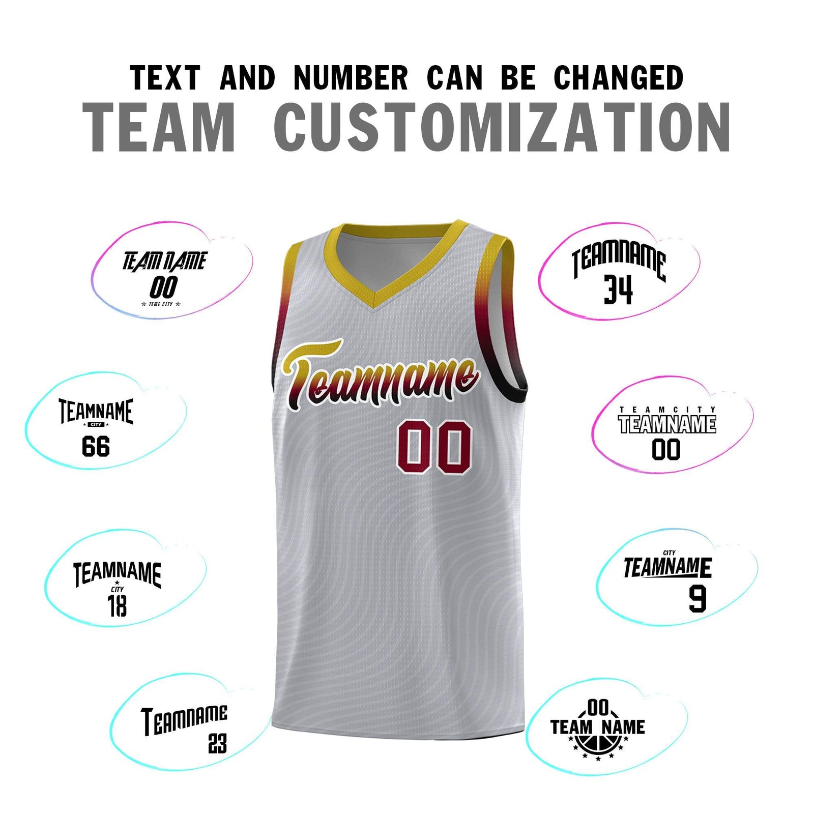 Custom Gray Old Gold Wave Pattern Sports Uniform Basketball Jersey