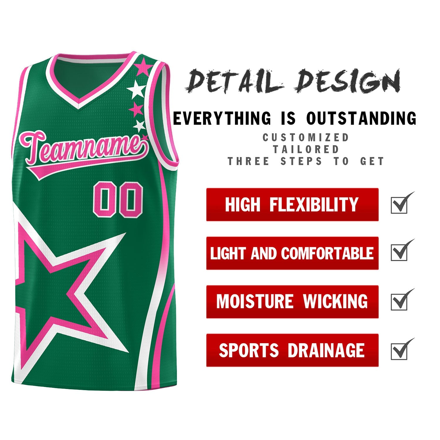 Custom Kelly Green Shoulder Stars Graffiti Pattern Sets Basketball Jersey