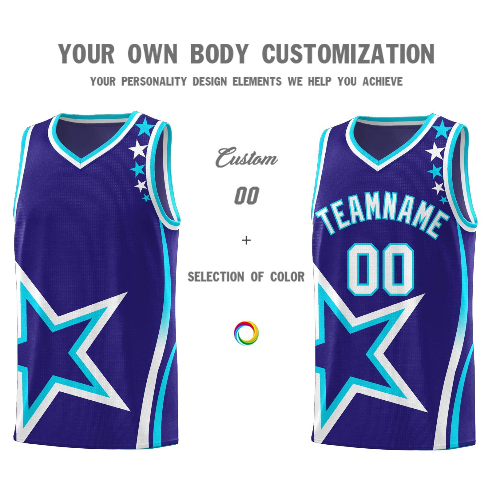 Custom Navy Shoulder Stars Graffiti Pattern Sets Basketball Jersey