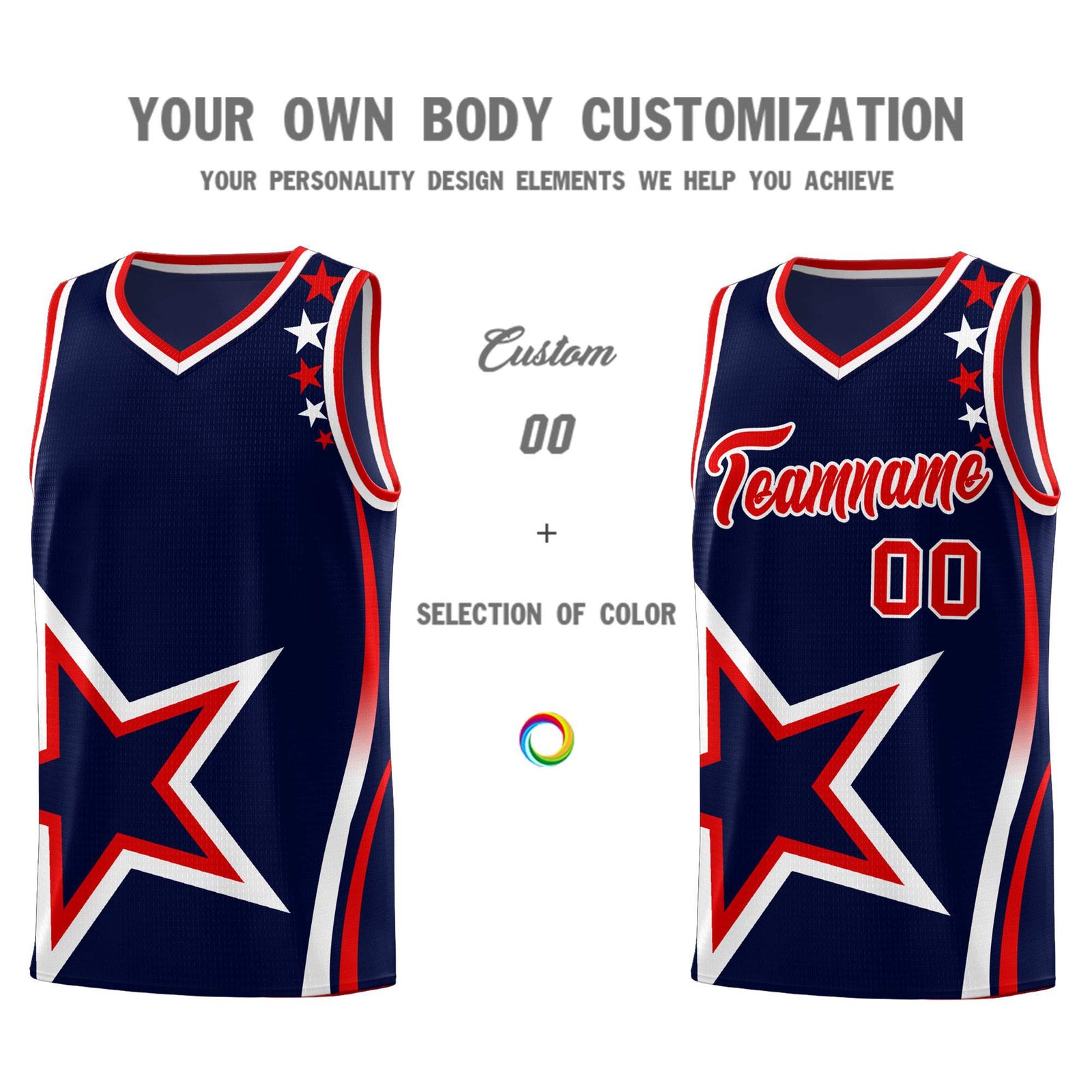 Custom Navy Shoulder Stars Graffiti Pattern Sets Basketball Jersey