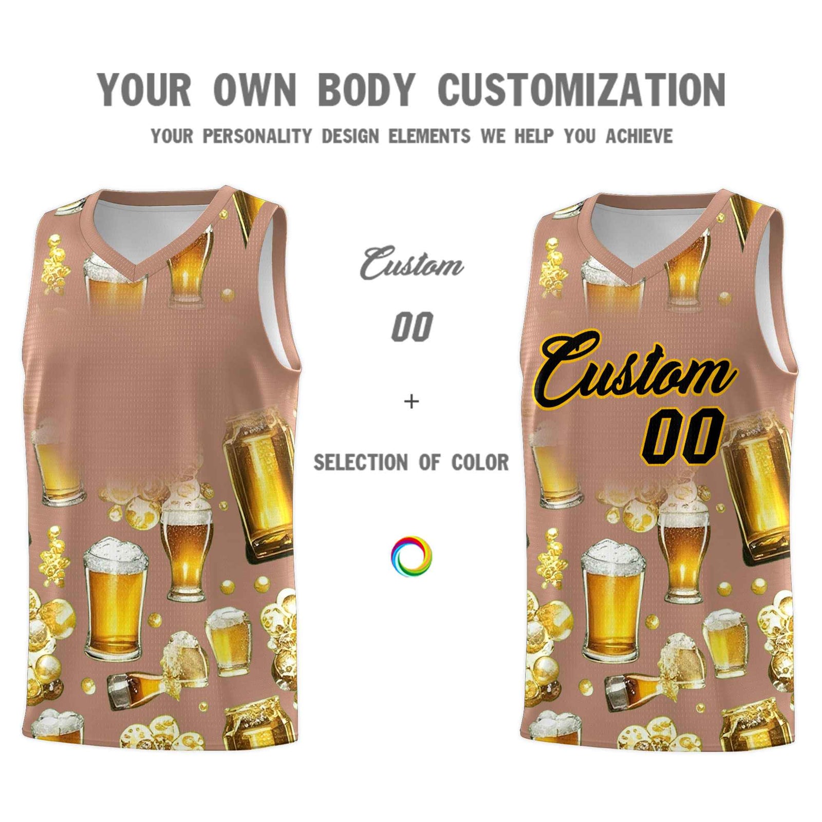 Custom Coffee National Beer Day Personalized Beer Bubble Basketball Jersey | Perfect for parties | Dye-sublimation printing | KXKSHOP