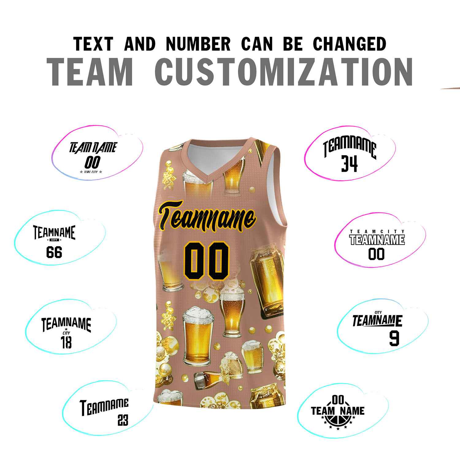 Custom Coffee National Beer Day Personalized Beer Bubble Basketball Jersey | Perfect for parties | Dye-sublimation printing | KXKSHOP