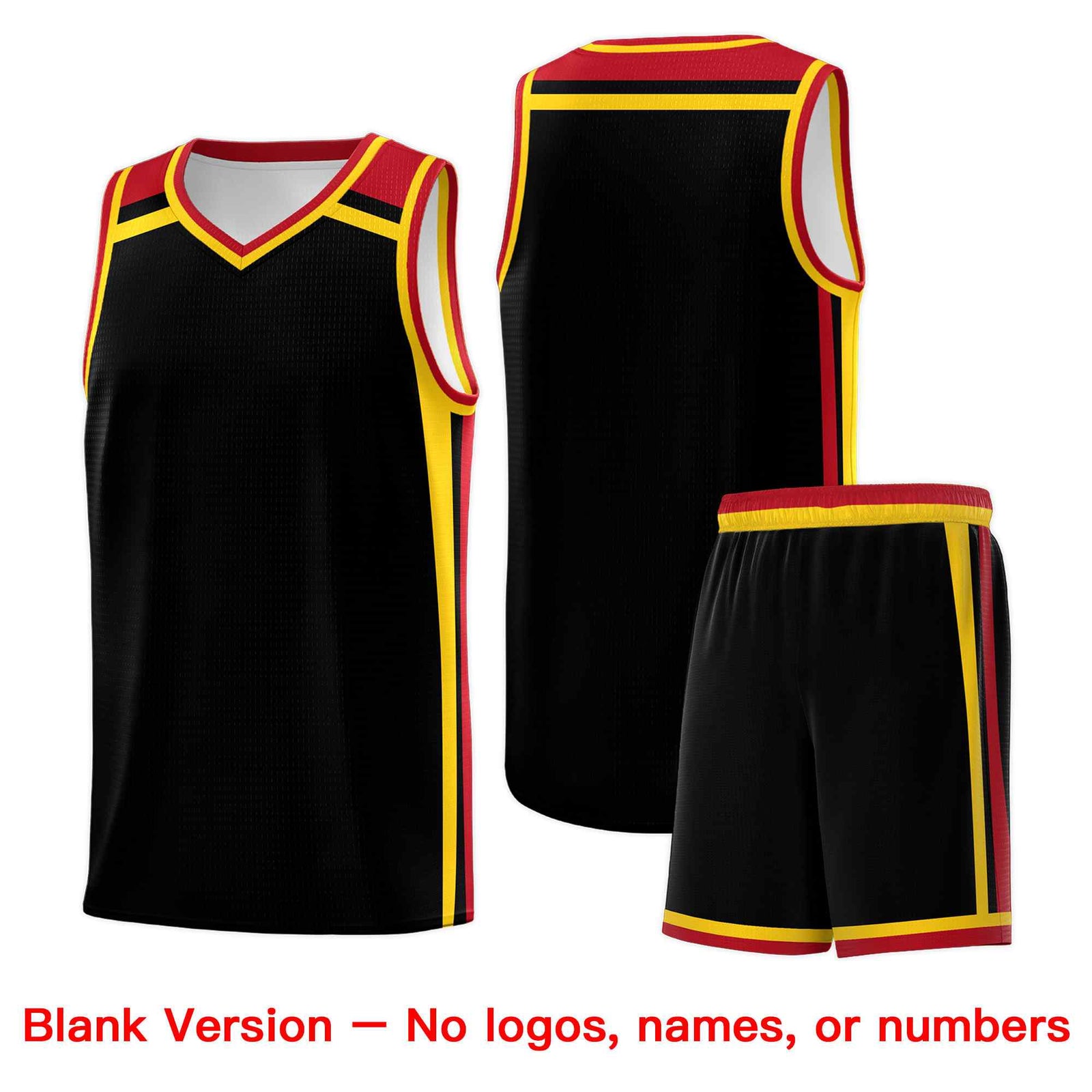 Custom Black Gold Red Trendy Color Charge Series Sports Uniform Basketball Jersey| KXKSHOP