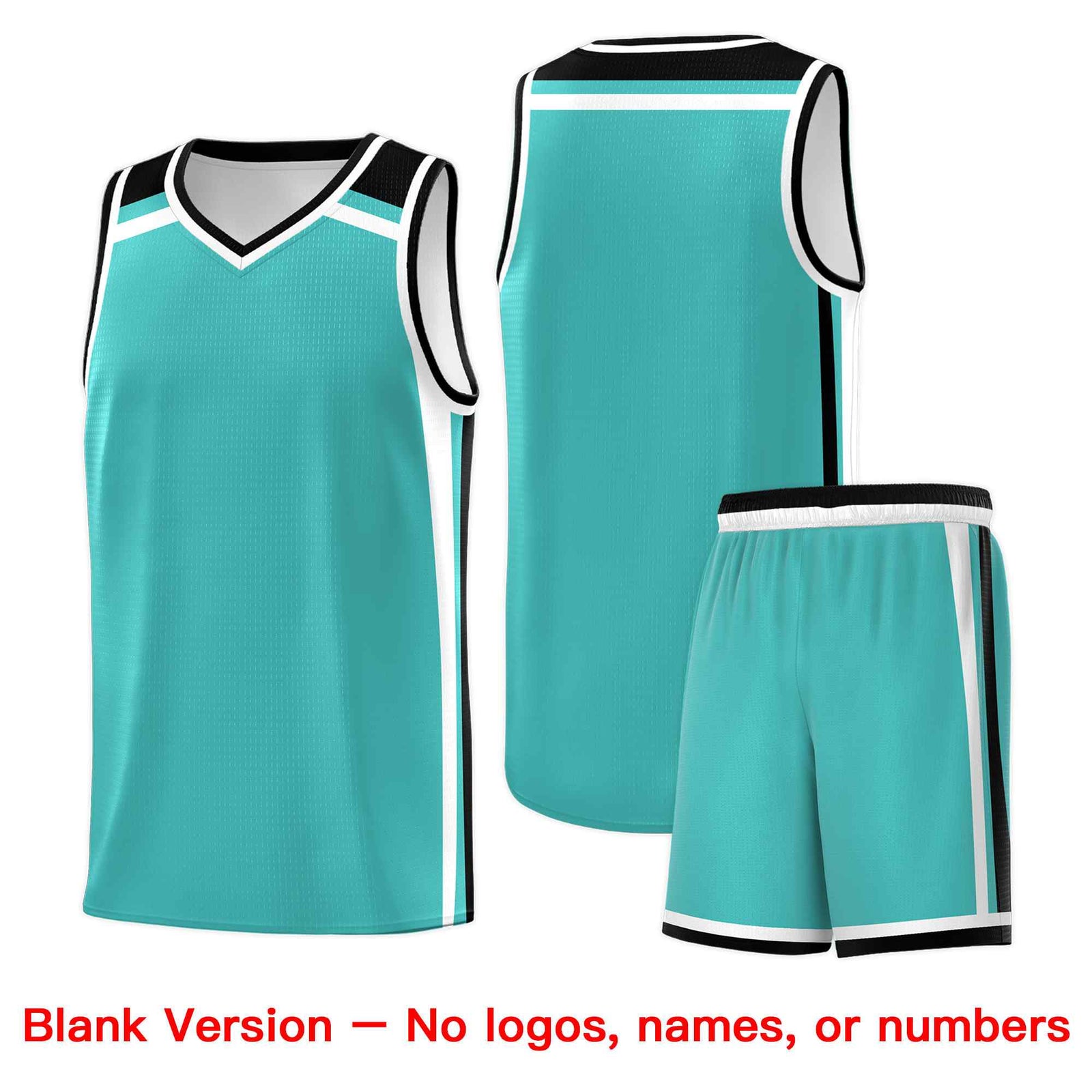 Custom Teal White Black Trendy Color Charge Series Sports Uniform Basketball Jersey| KXKSHOP