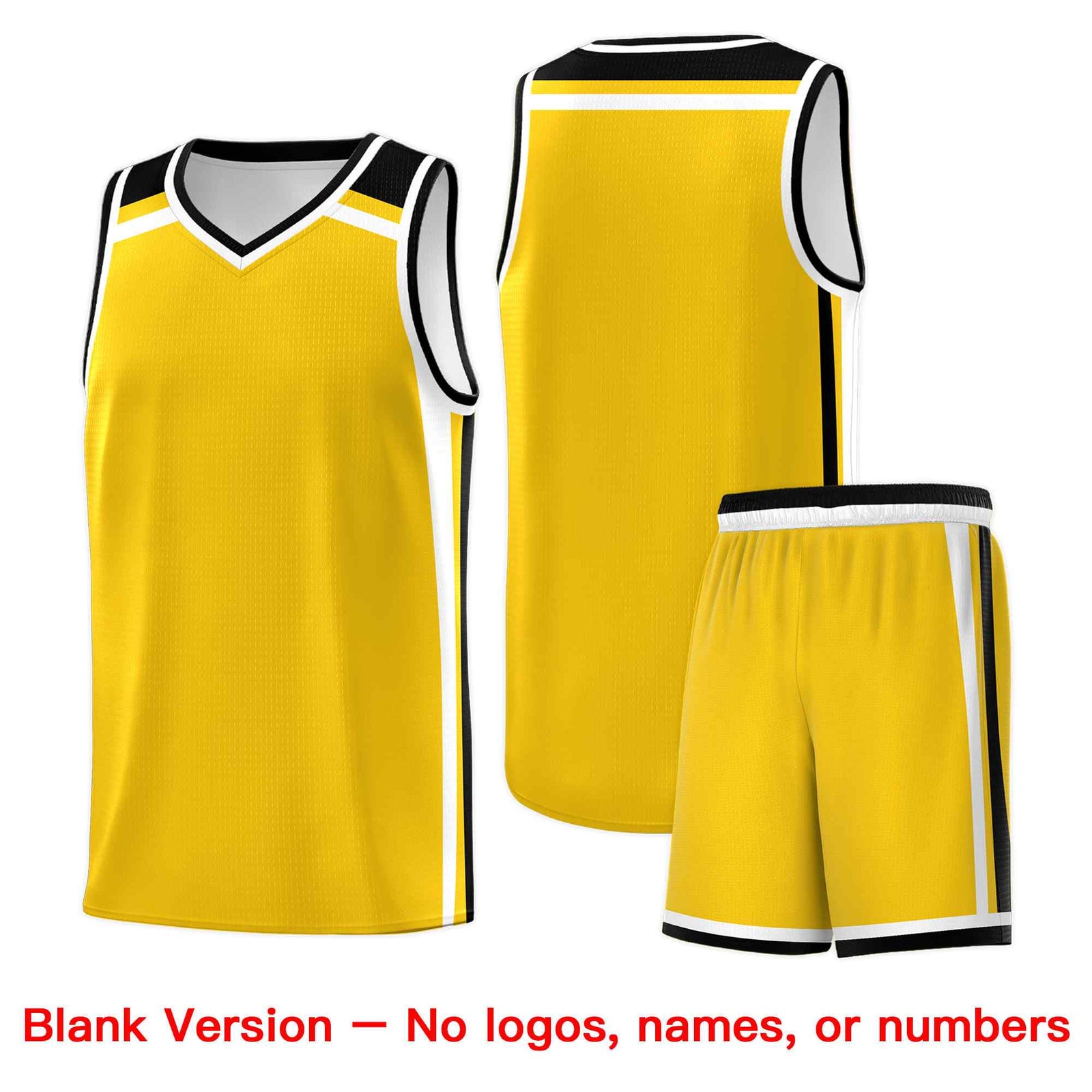 Custom Gold Black White Trendy Color Charge Series Sports Uniform Basketball Jersey| KXKSHOP