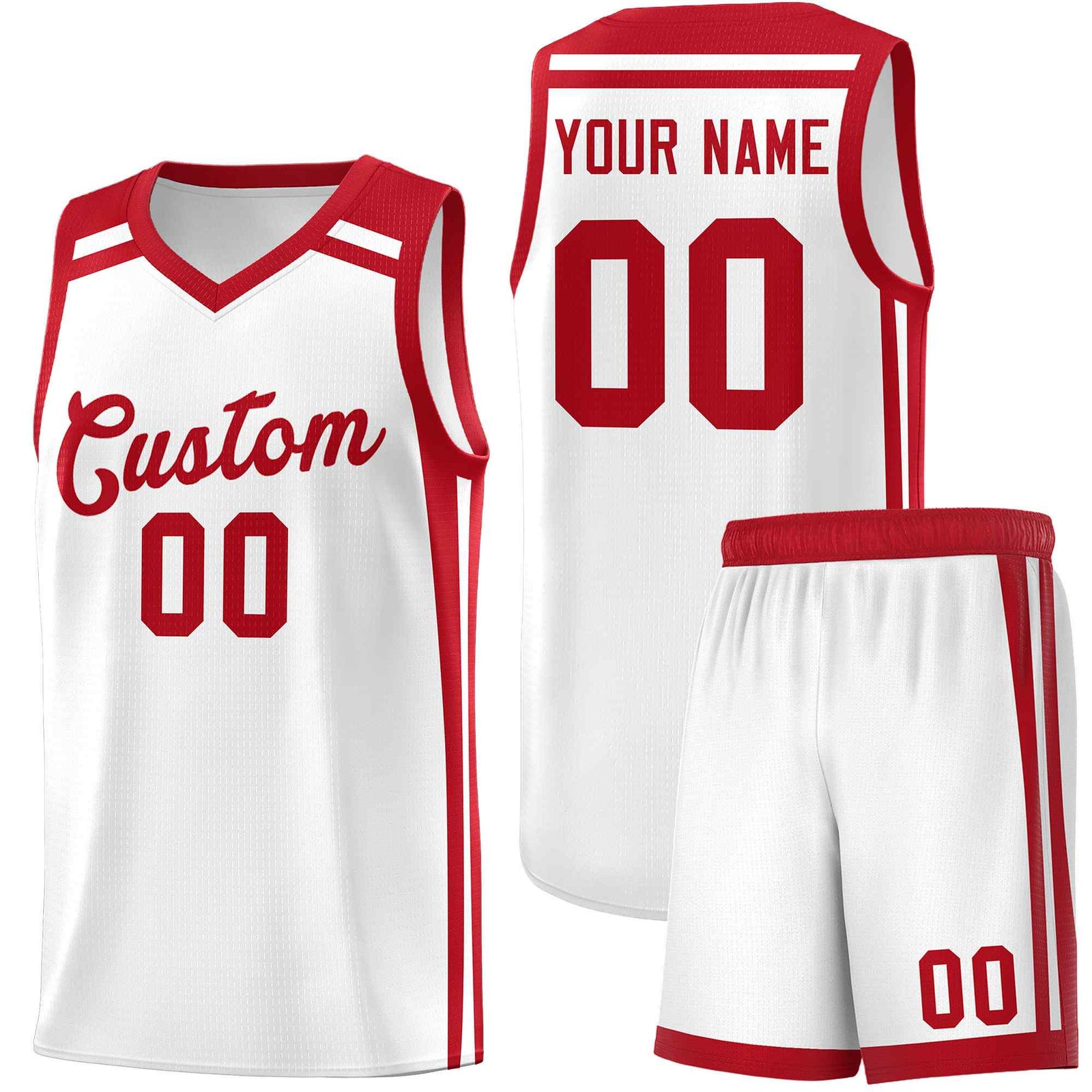 Custom White Red Trendy Color Charge Series Sports Uniform Basketball Jersey| KXKSHOP