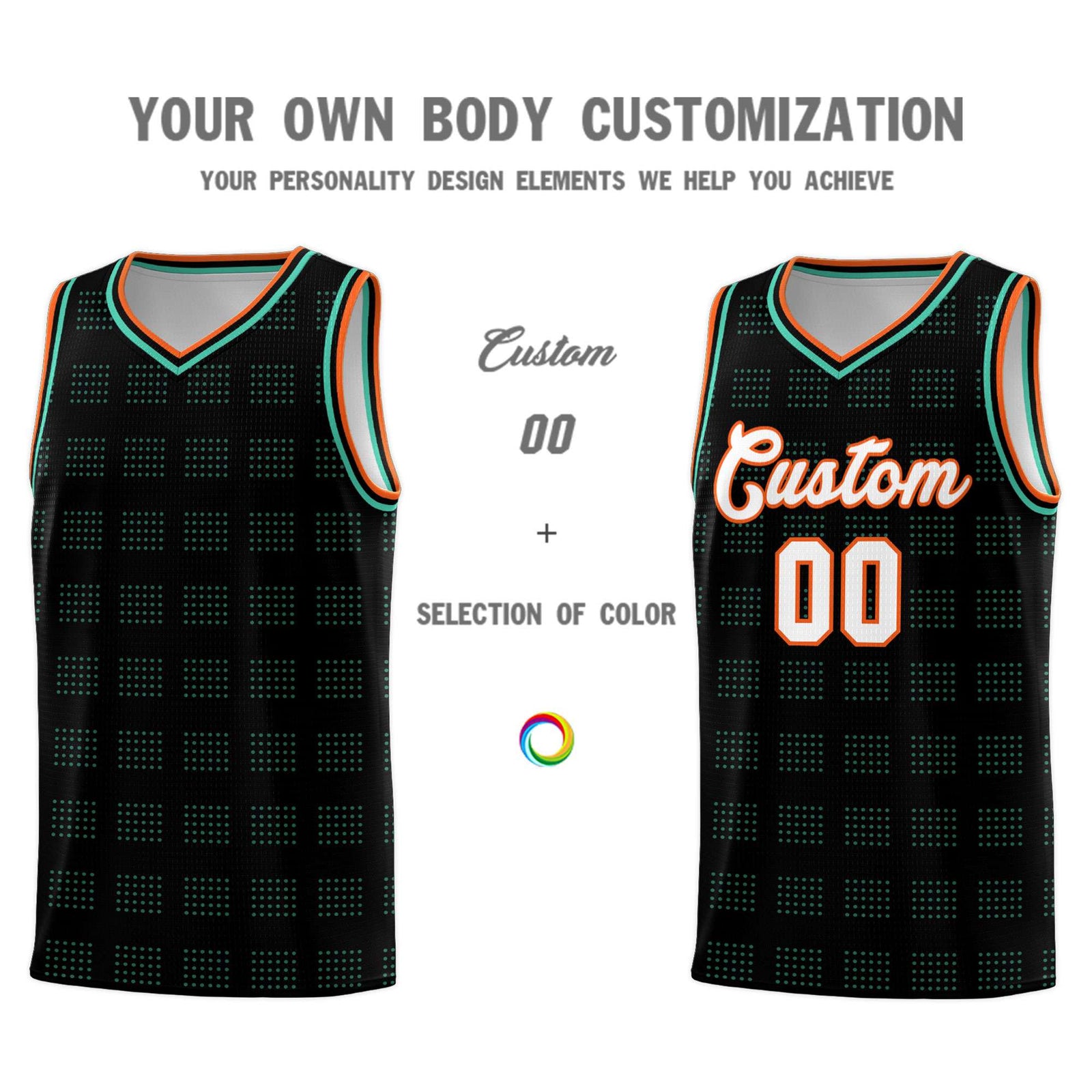 Custom Black Bright Green Trailblazer Dot Pattern Sports Uniform Basketball Jersey