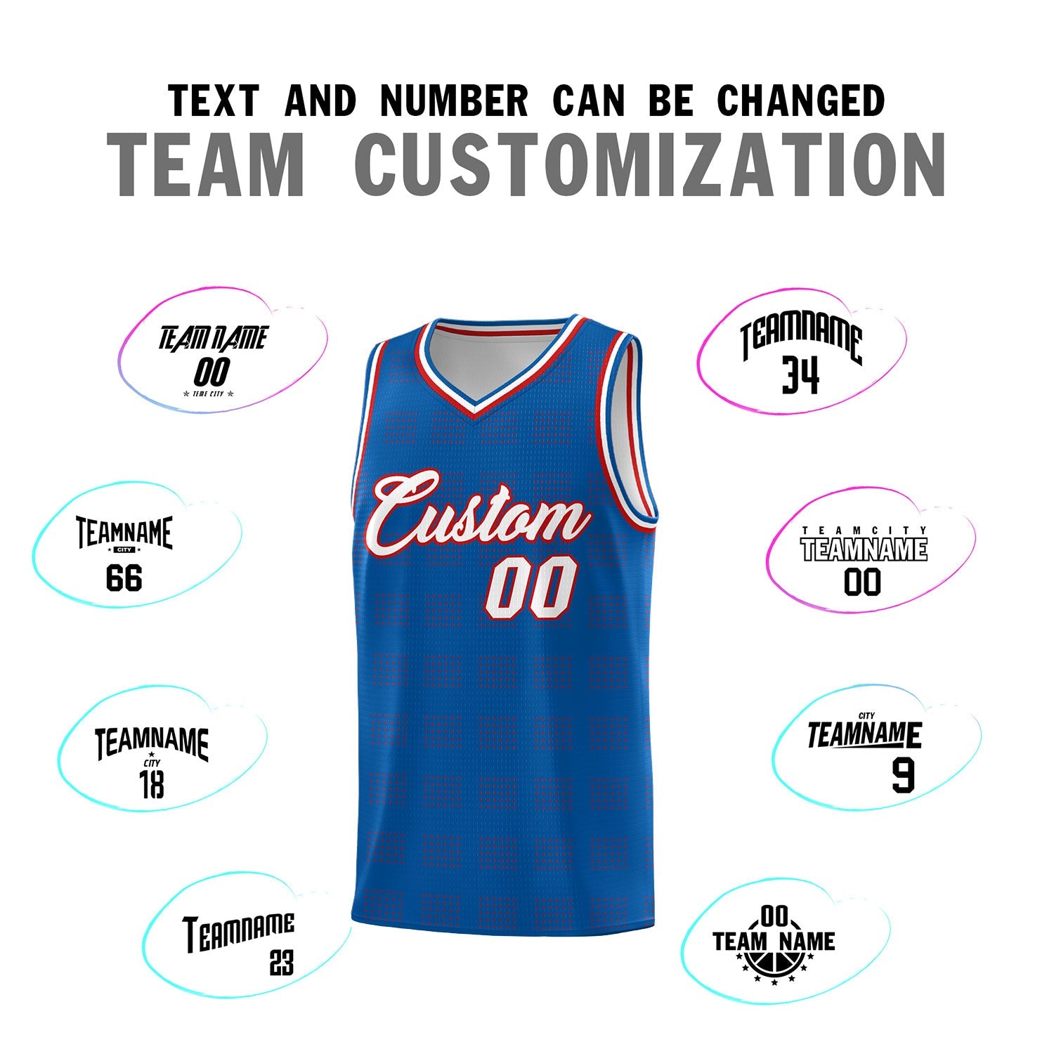 Custom Royal Red Trailblazer Dot Pattern Sports Uniform Basketball Jersey