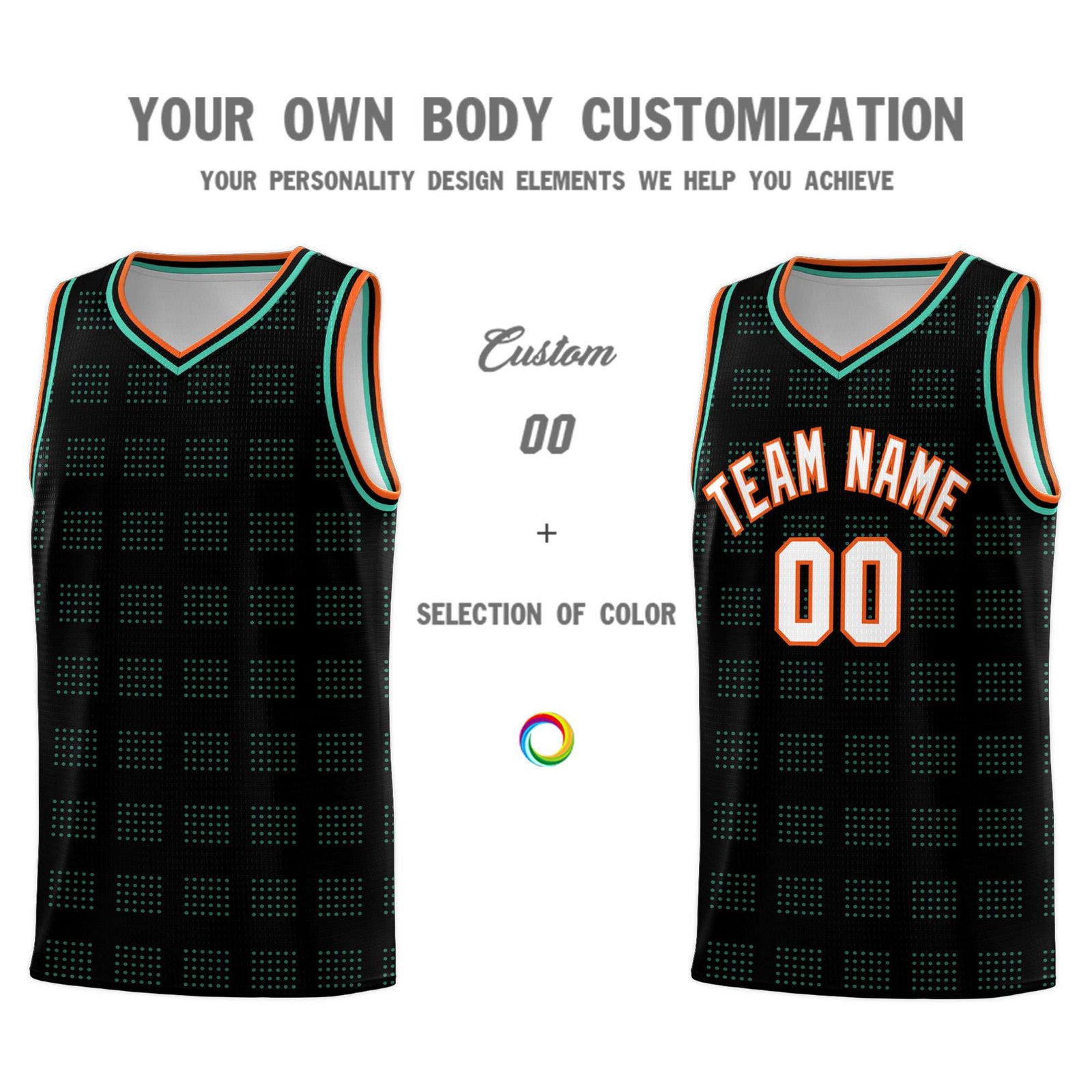 Custom Black Bright Green Trailblazer Dot Pattern Sports Uniform Basketball Jersey