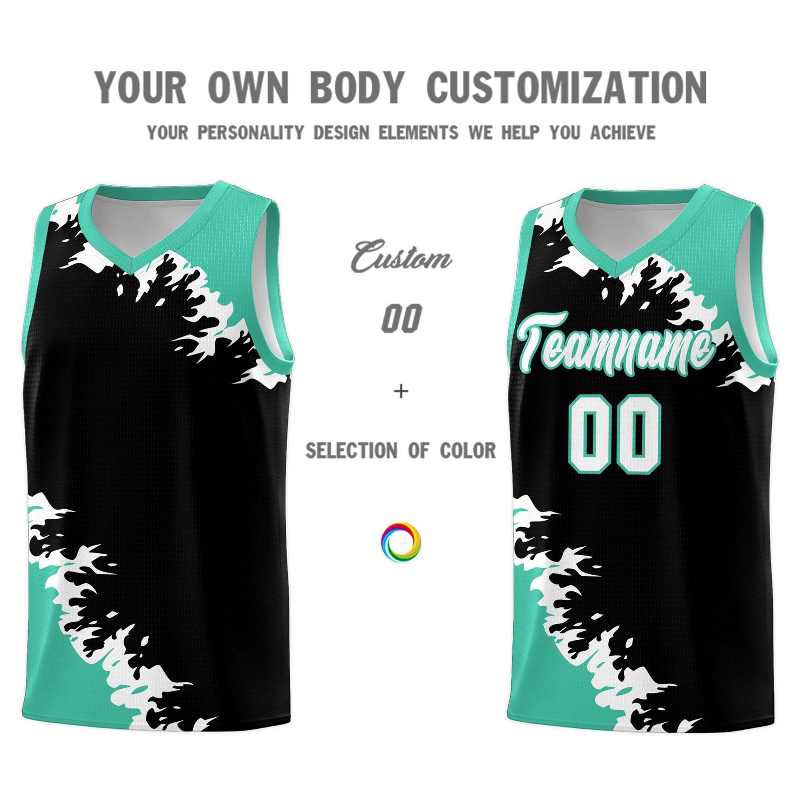 Custom Black Bright Green-White Sparkle Print Pattern Basketball Kits