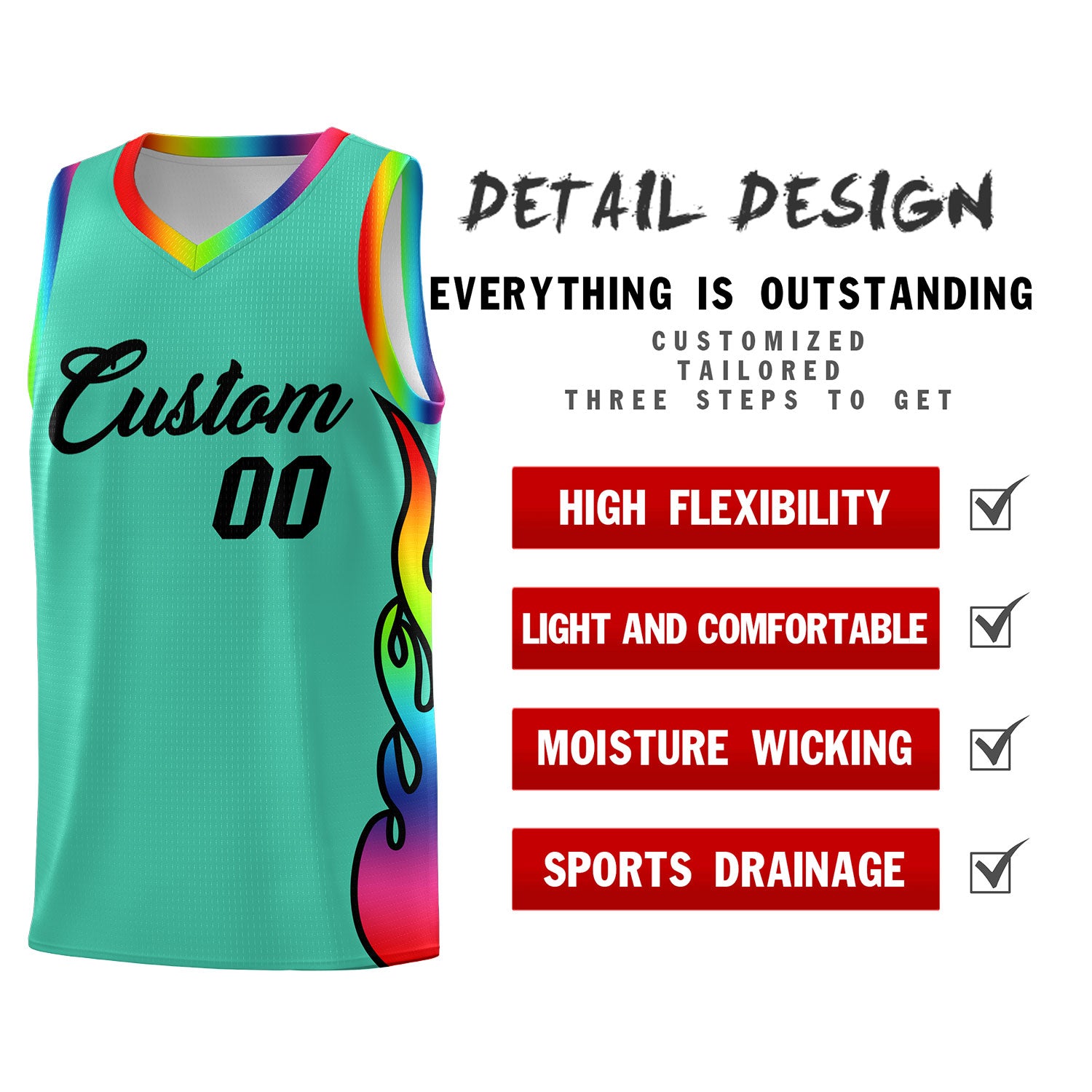 Custom Bright Green Side Flame Pattern Fashion Sports Uniform Basketball Jersey
