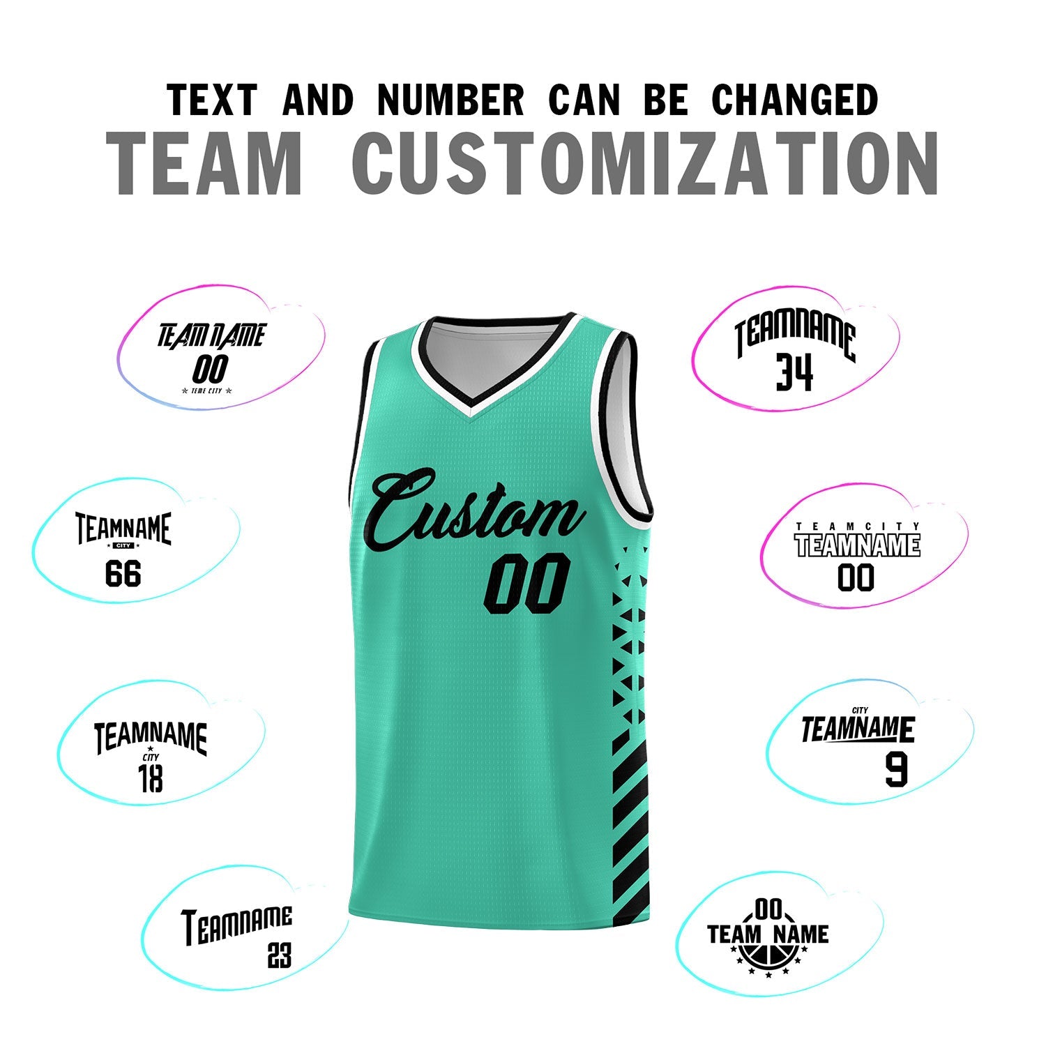 Custom Bright Green Black White Side Diamond Shapes Stripes Basketball Jersey | For Men,Sublimation Printed,Perfect for Teams,Perfect for Coaches | KXKSHOP