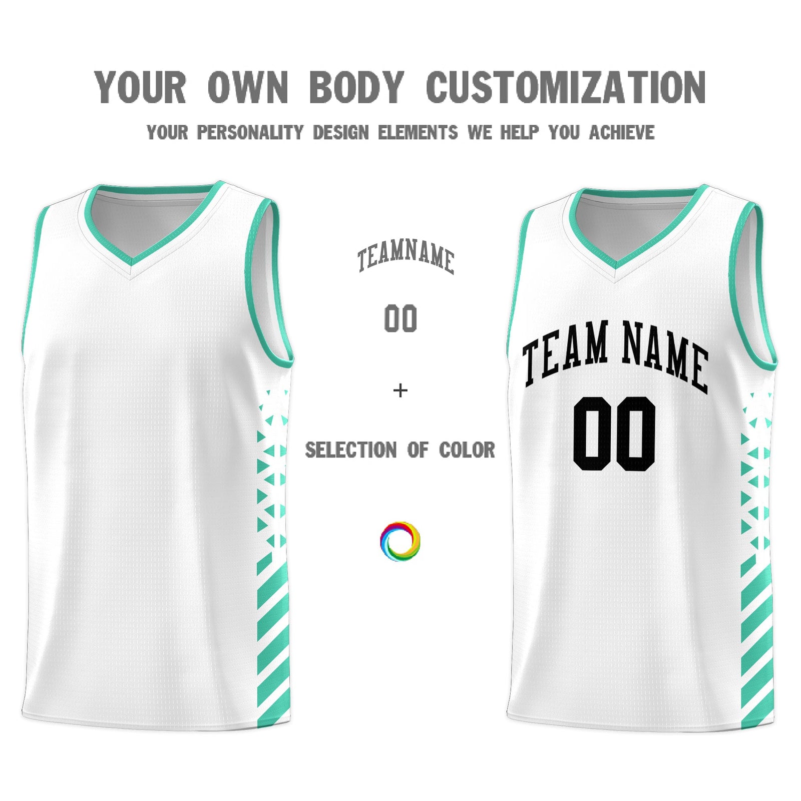 Custom White Bright Green Side Diamond Shapes Stripes Basketball Jersey | For Men,Sublimation Printed,Perfect for Teams,Perfect for Coaches | KXKSHOP