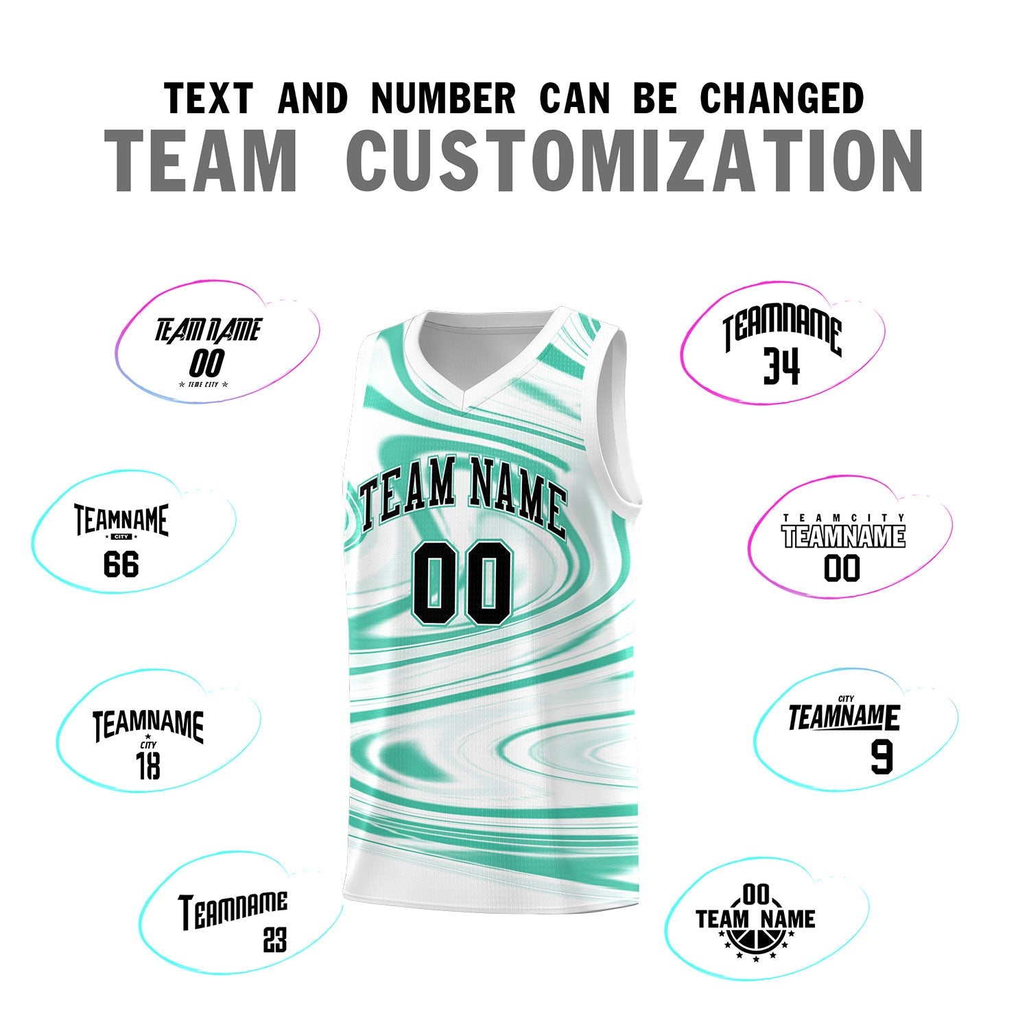 Custom White Bright Green Graffiti Pattern Fluids Style Sports Uniform Basketball Jersey Sets