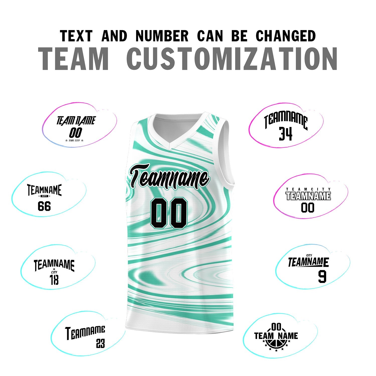 Custom White Bright Green Graffiti Pattern Fluids Style Sports Uniform Basketball Jersey Sets