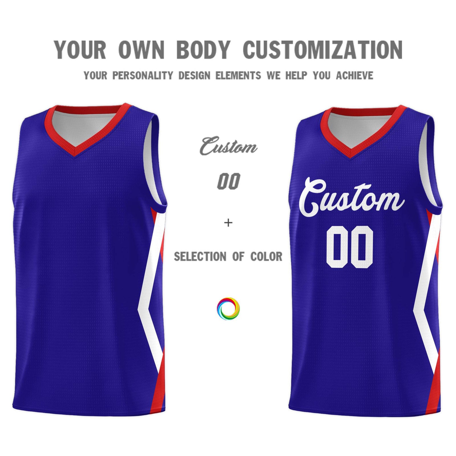 Custom Royal Side Rhombus Graffiti Pattern Sets Basketball Jersey