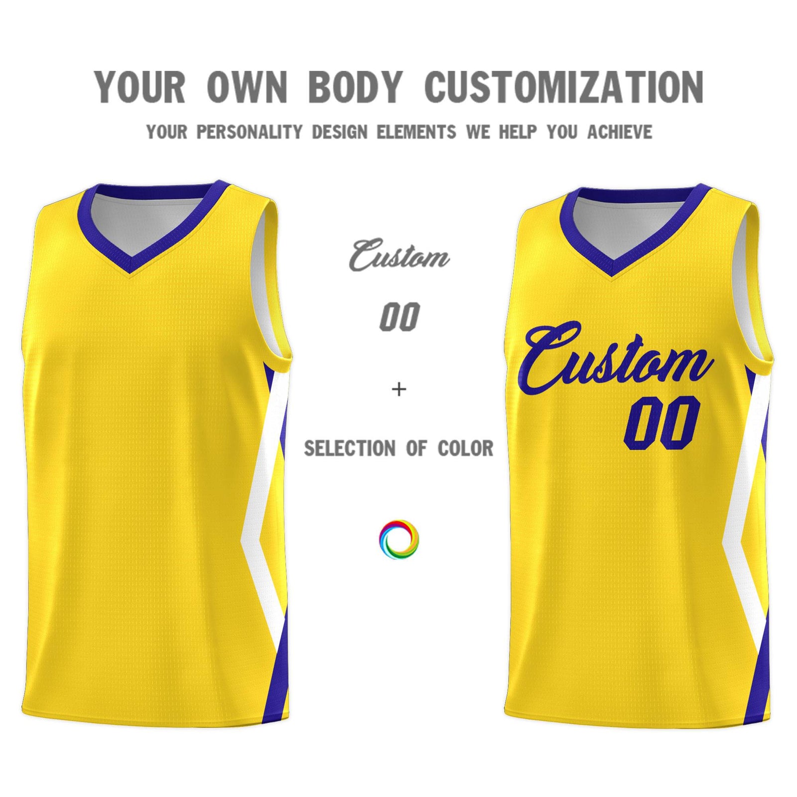 Custom Gold Side Rhombus Graffiti Pattern Sets Basketball Jersey
