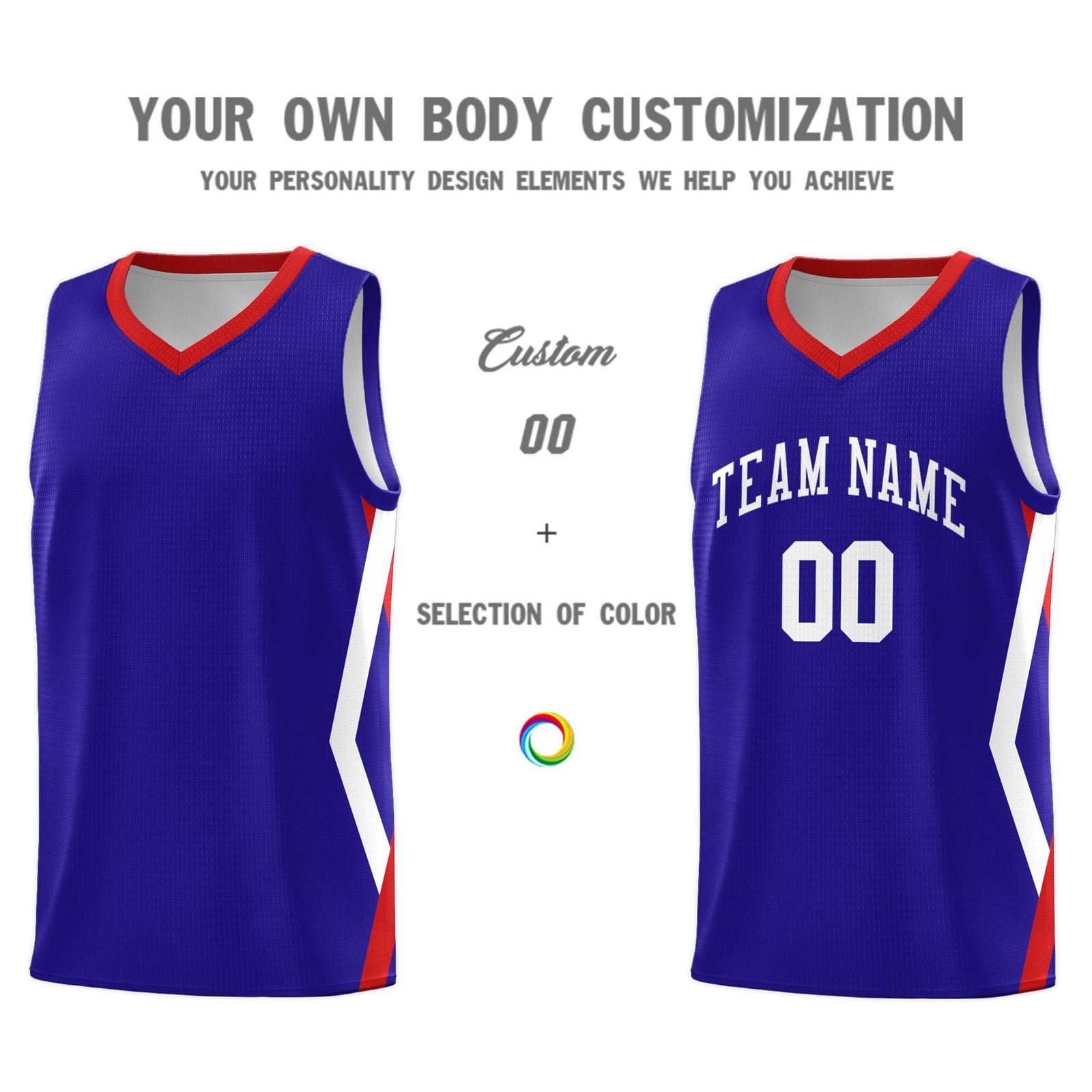 Custom Royal Side Rhombus Graffiti Pattern Sets Basketball Jersey