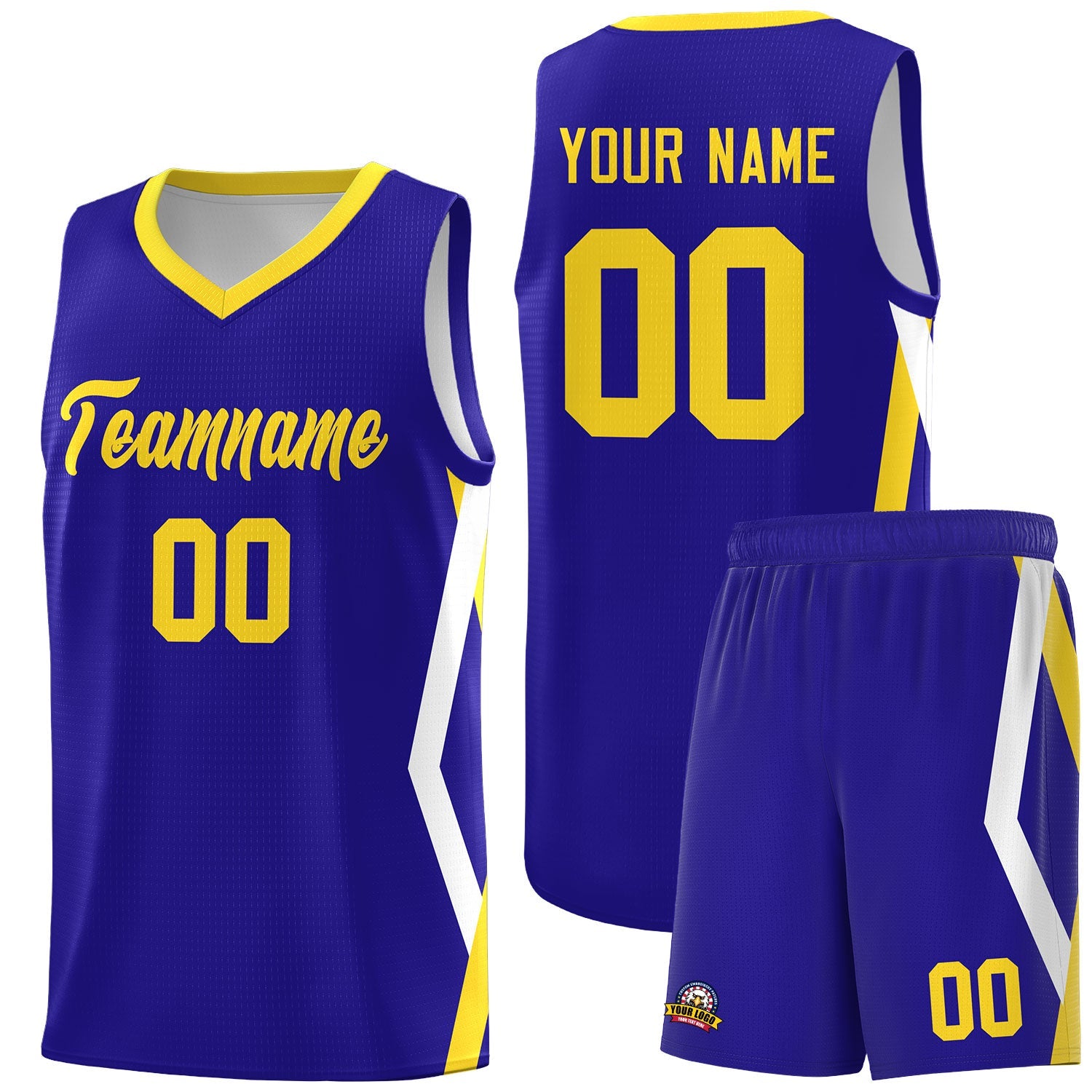 Custom Royal Side Rhombus Graffiti Pattern Sets Basketball Jersey