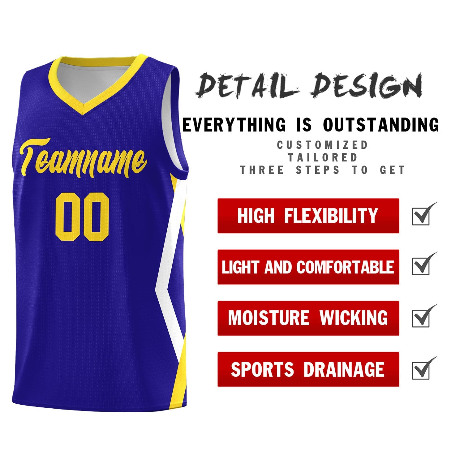 Custom Royal Side Rhombus Graffiti Pattern Sets Basketball Jersey