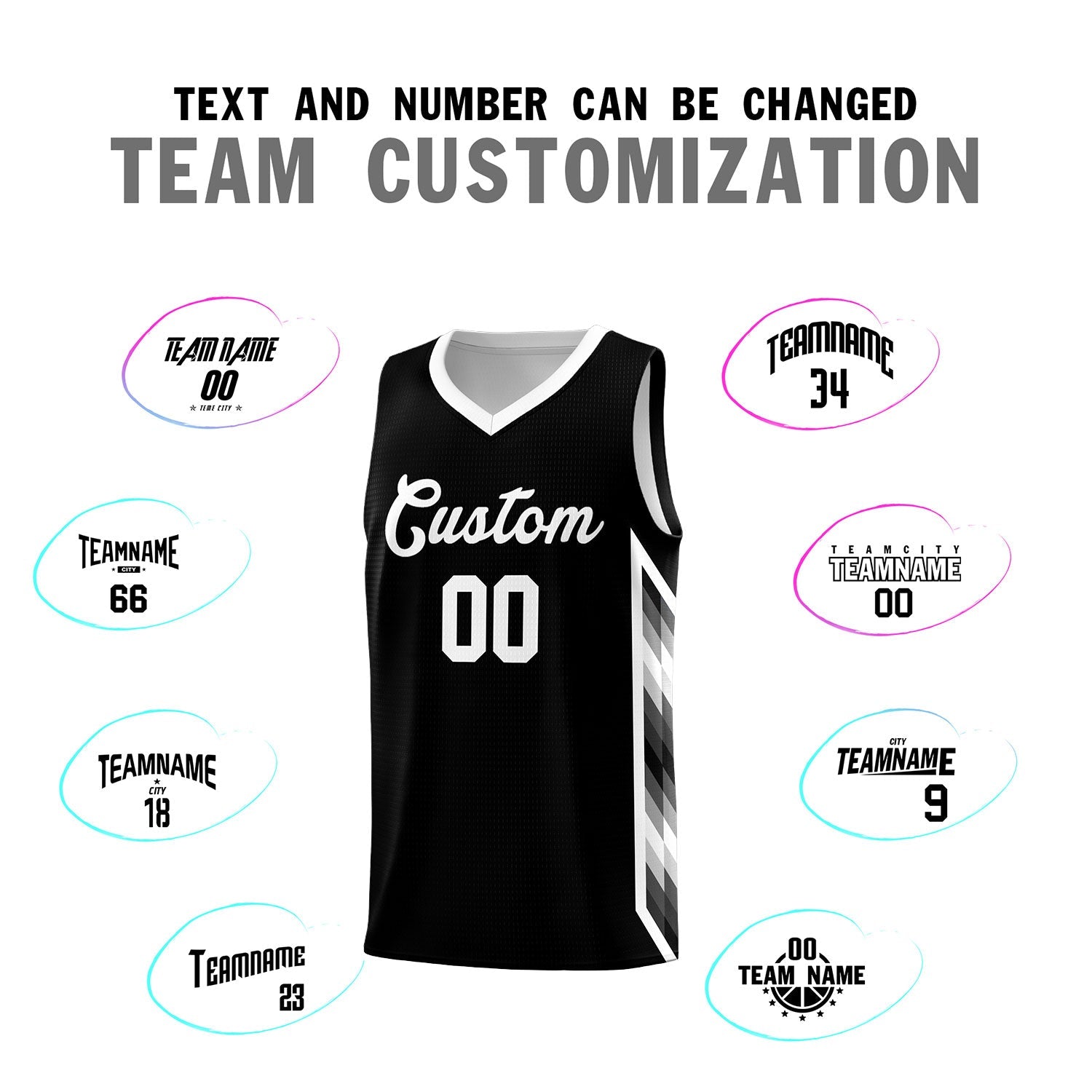 Custom White Mosaic Gradient Fashion Sports Uniform Basketball Jersey
