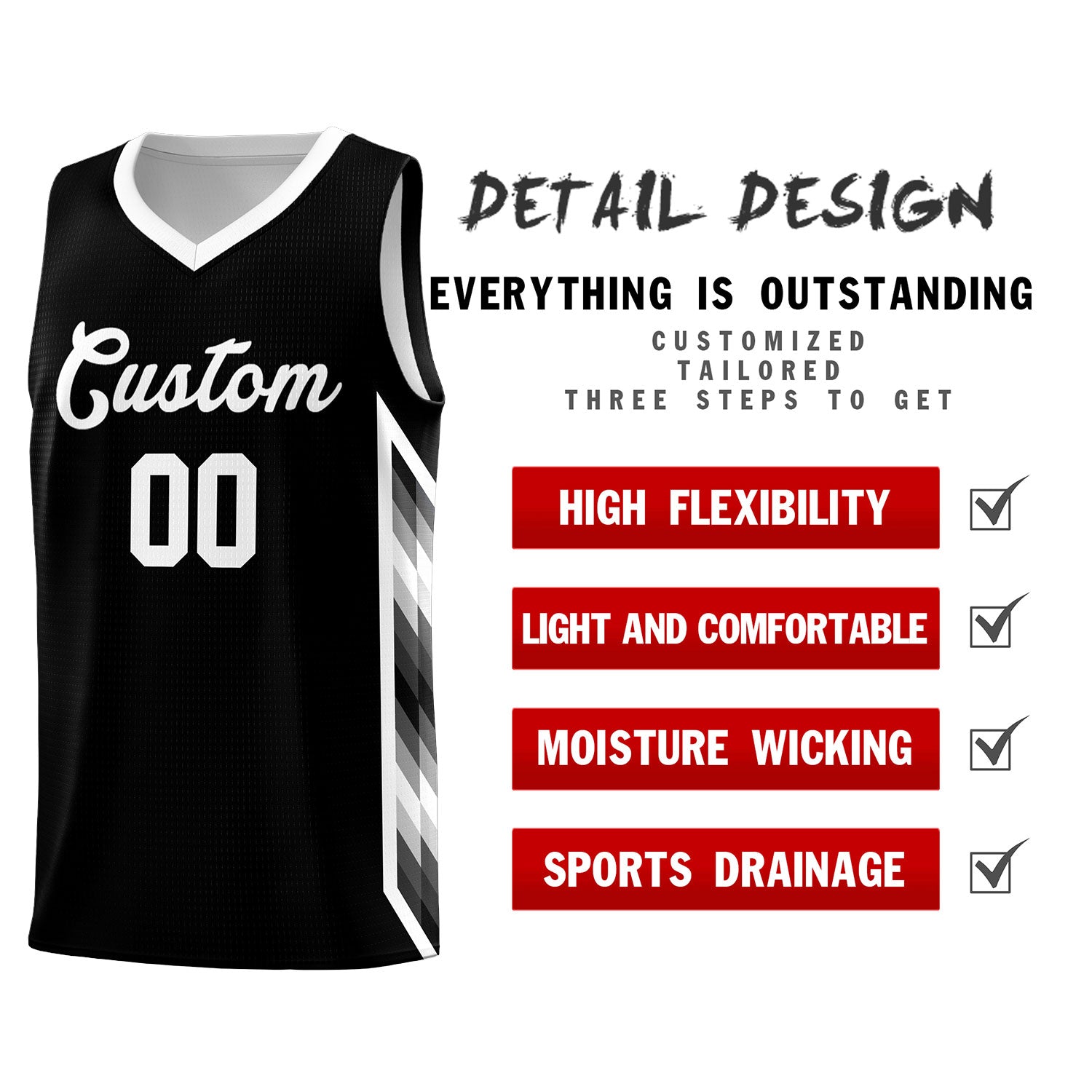 Custom White Mosaic Gradient Fashion Sports Uniform Basketball Jersey