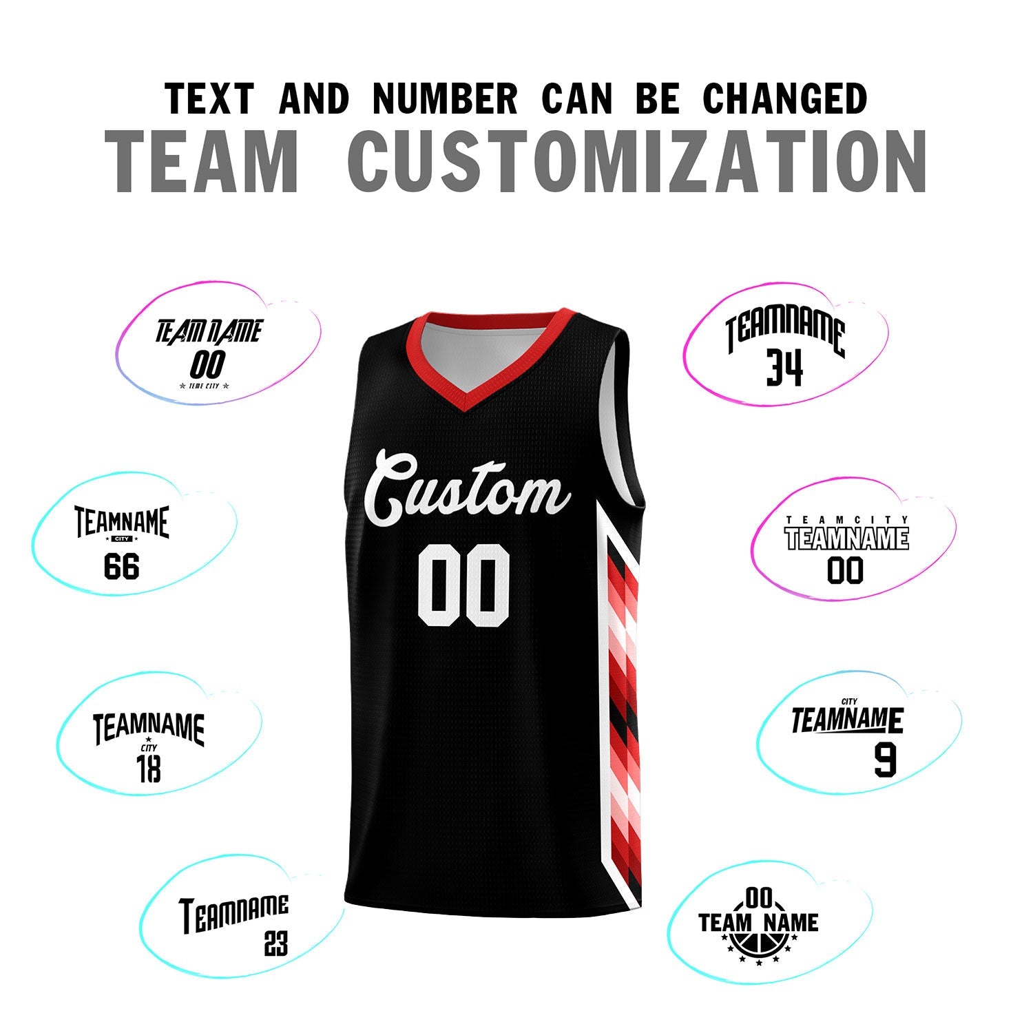 Custom Black Mosaic Gradient Fashion Sports Uniform Basketball Jersey