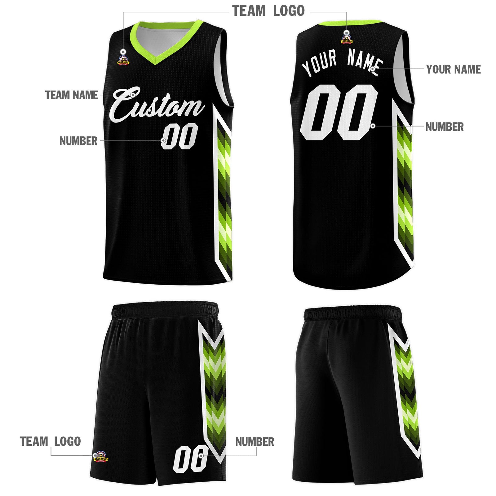 Custom Black Mosaic Gradient Fashion Sports Uniform Basketball Jersey