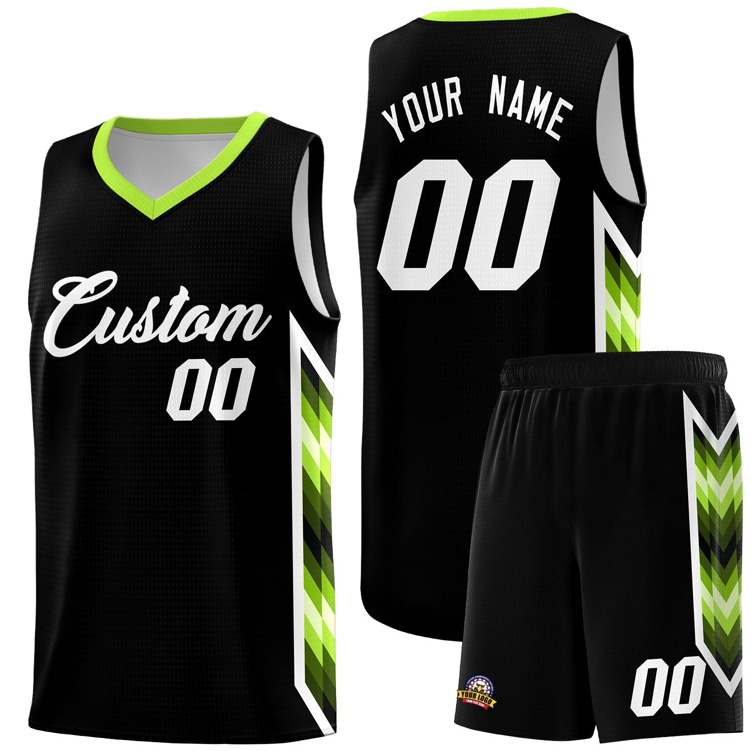 Custom Black Mosaic Gradient Fashion Sports Uniform Basketball Jersey
