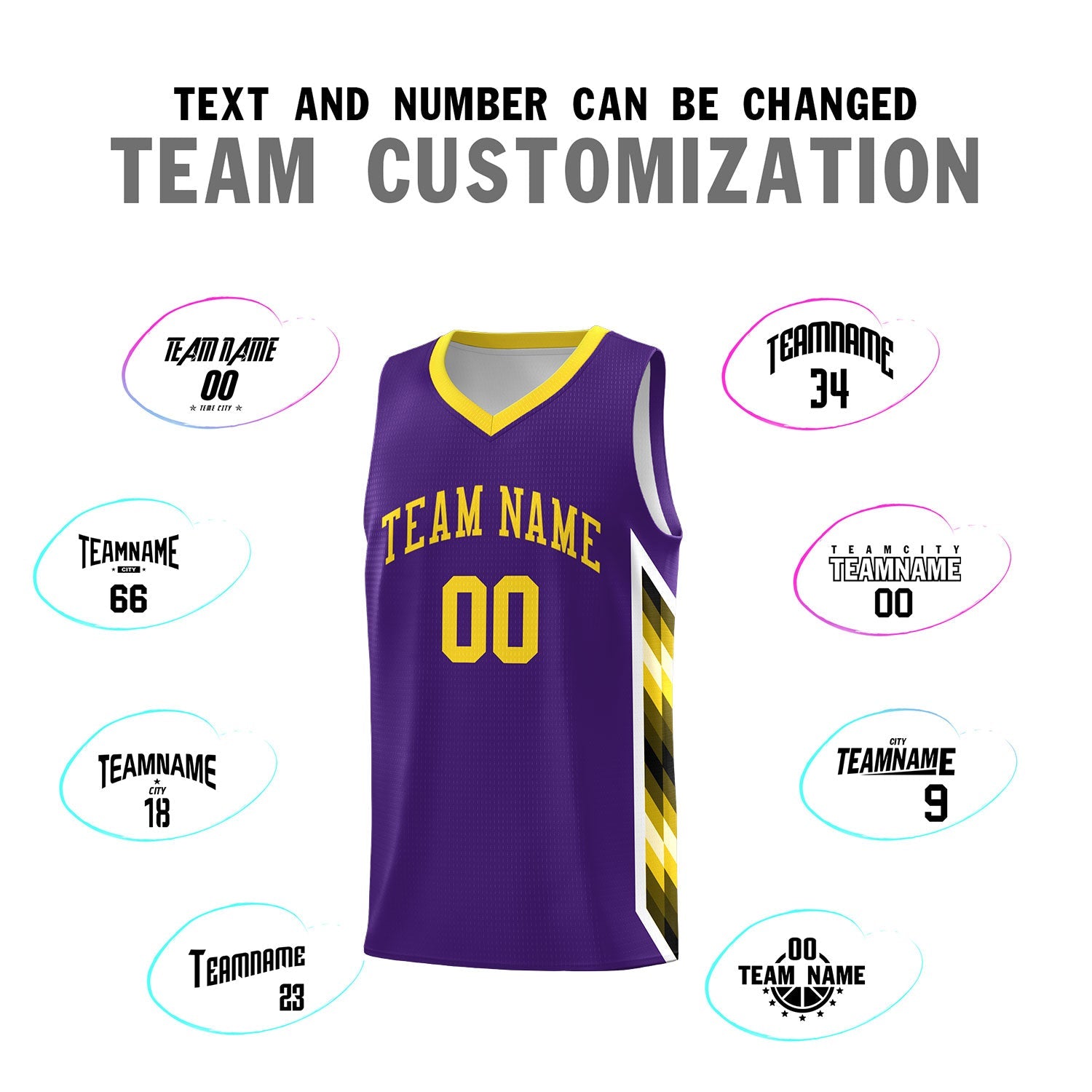 Custom Purple Mosaic Gradient Fashion Sports Uniform Basketball Jersey