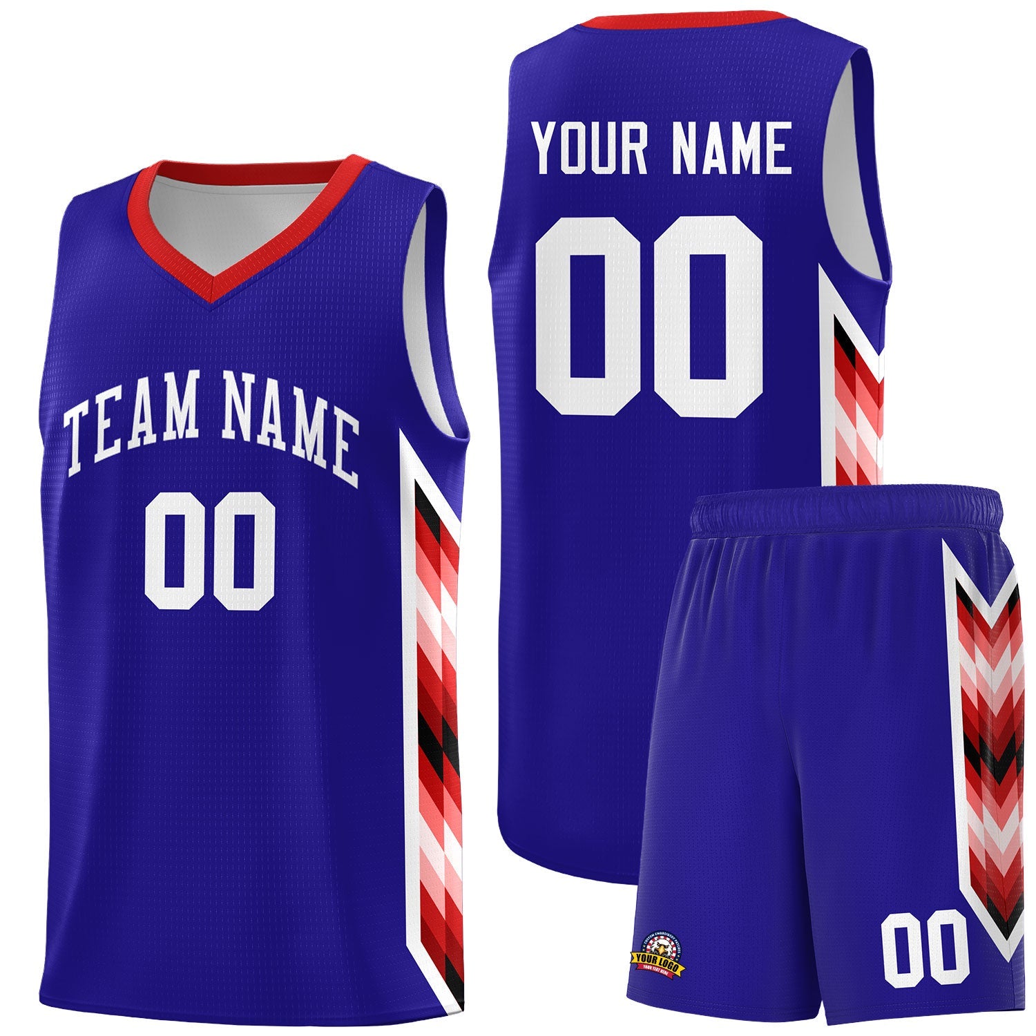 Custom Royal Mosaic Gradient Fashion Sports Uniform Basketball Jersey