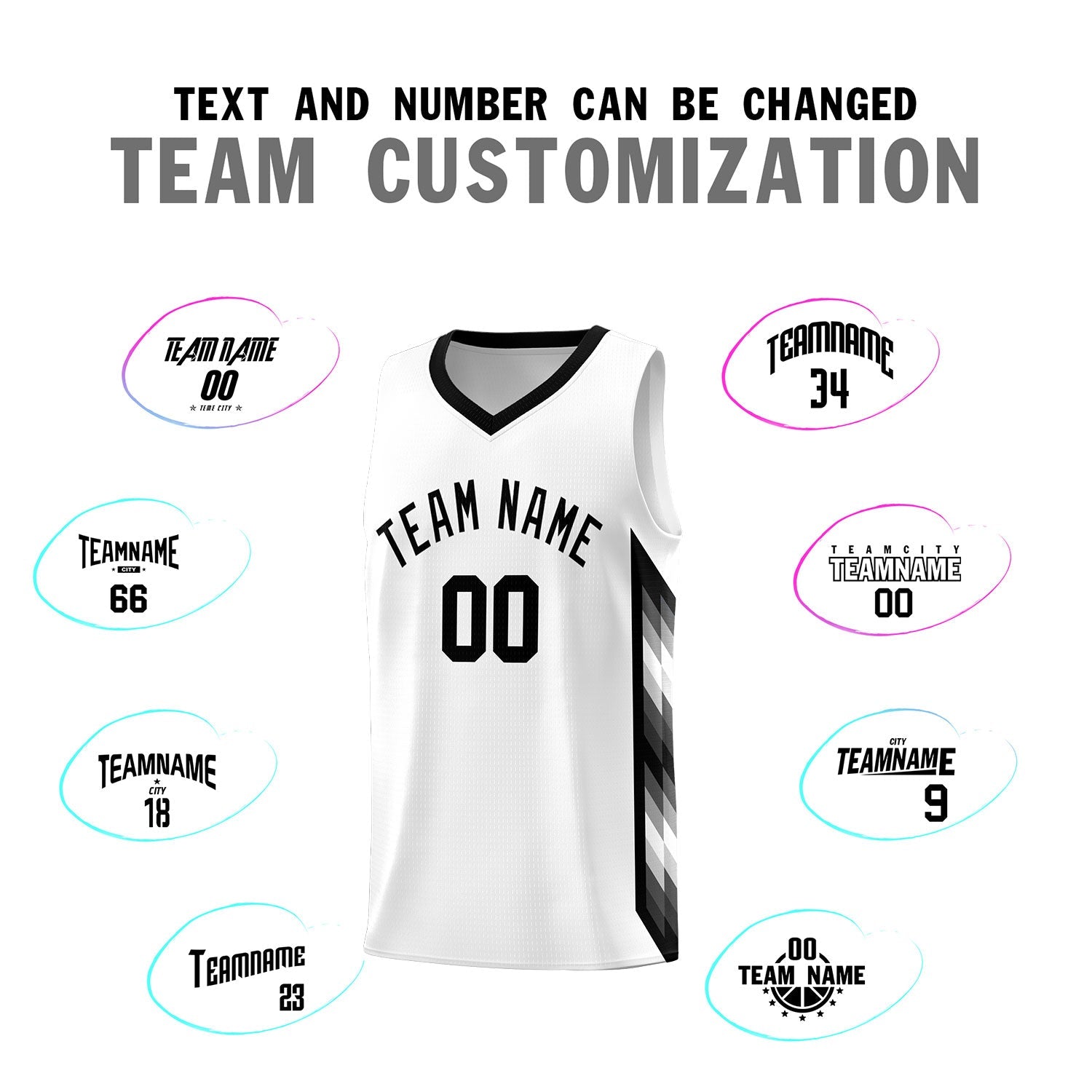 Custom White Mosaic Gradient Fashion Sports Uniform Basketball Jersey