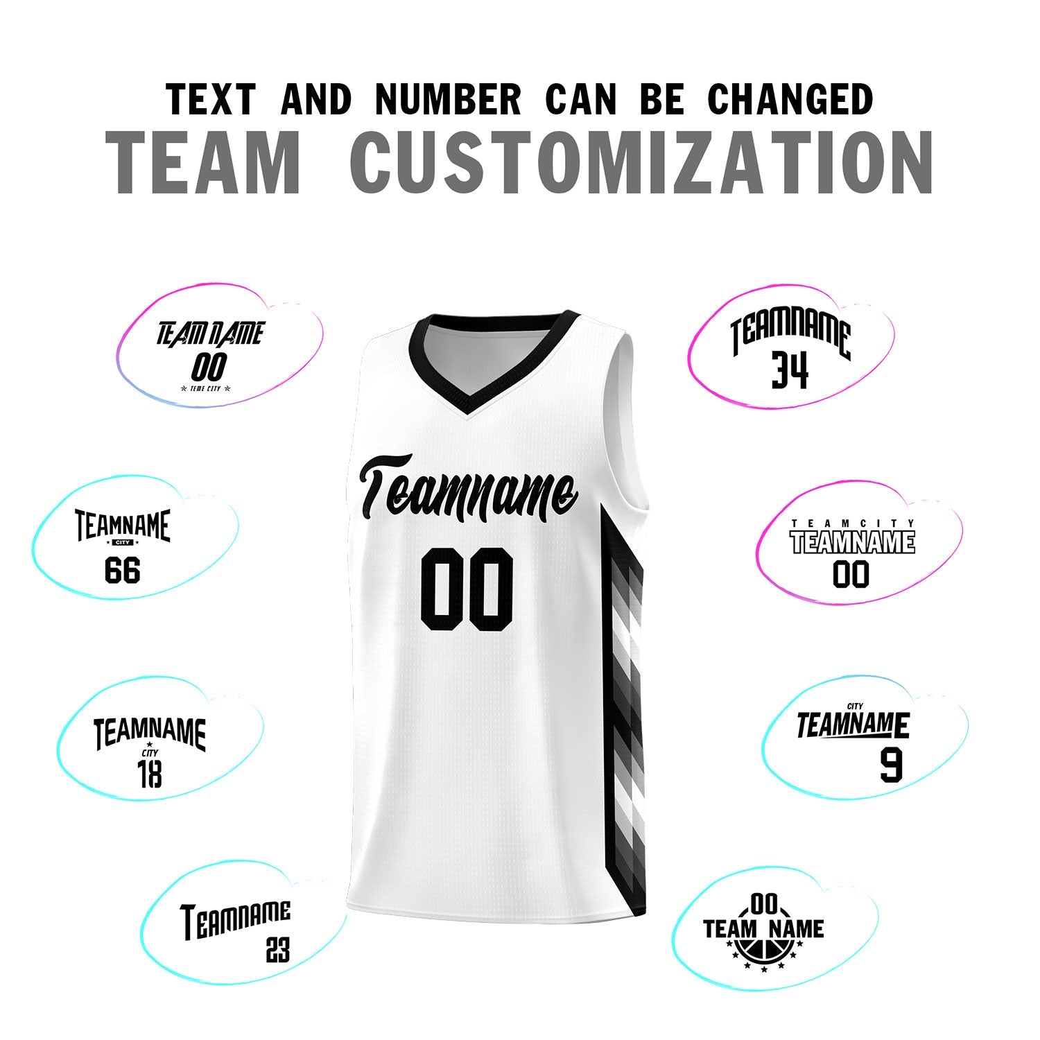 Custom White Mosaic Gradient Fashion Sports Uniform Basketball Jersey