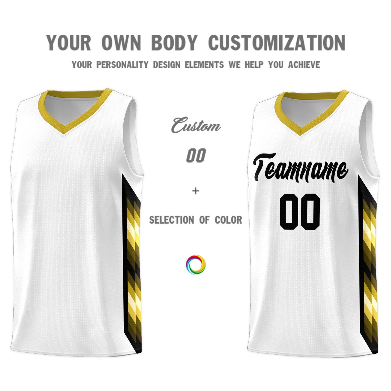 Custom White Mosaic Gradient Fashion Sports Uniform Basketball Jersey