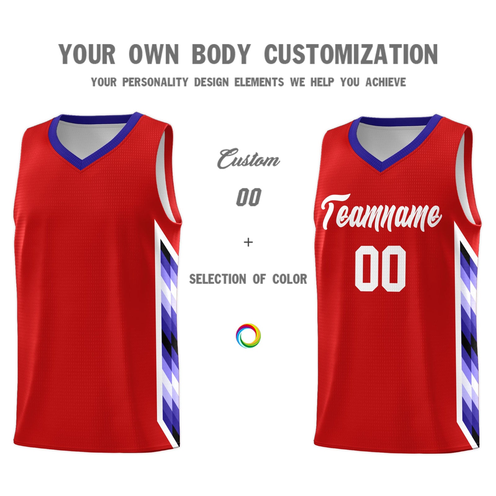 Custom Red Mosaic Gradient Fashion Sports Uniform Basketball Jersey