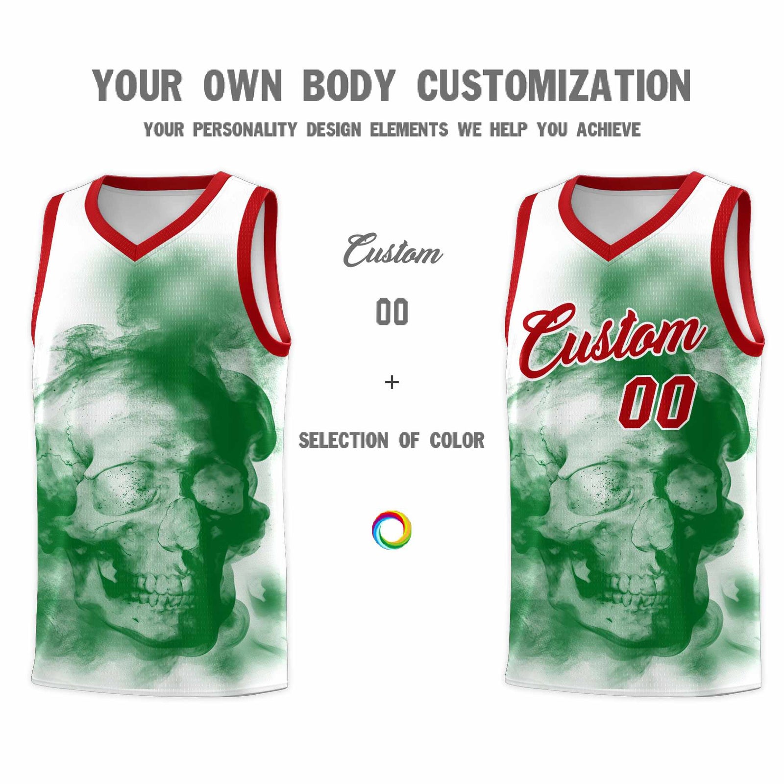 Custom White Red Kelly GreenMexican Colors Graffiti Patterns Wrinkle-Resistant Uniform Basketball Jersey