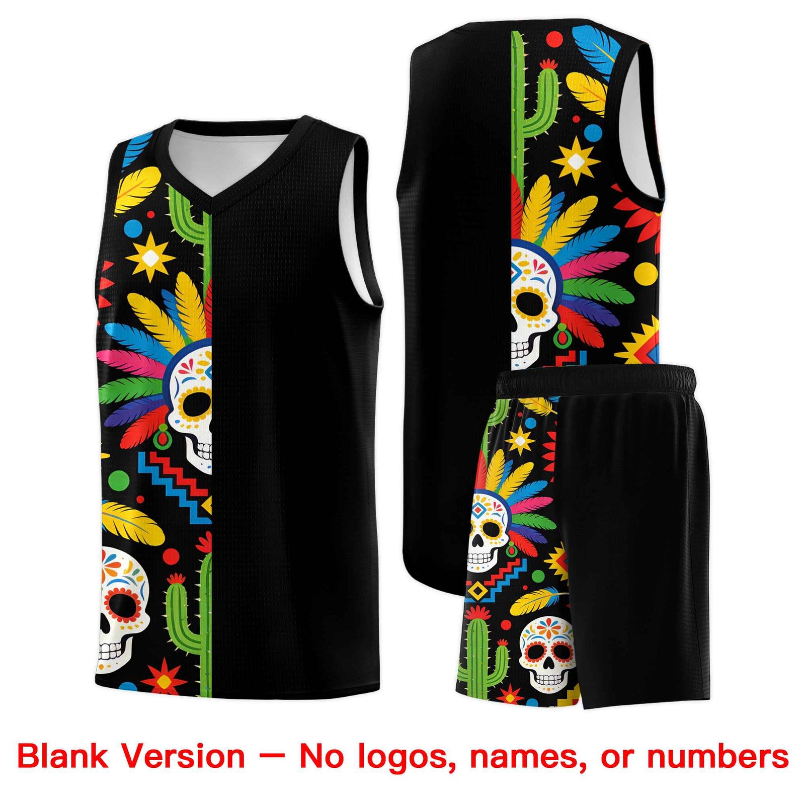 Custom White Orange Mexican Colors Graffiti Patterns Lightweight Uniform Basketball Jersey