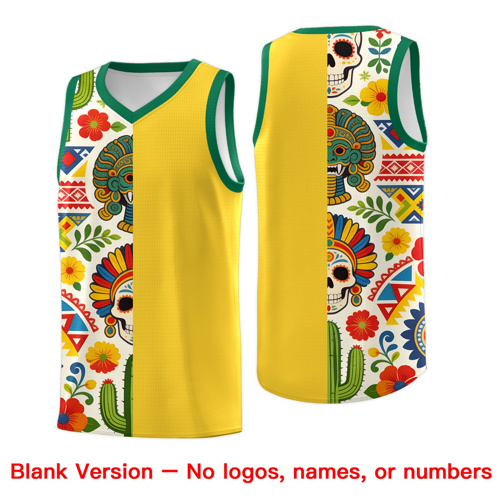 Custom White Orange Mexican Colors Graffiti Patterns Lightweight Uniform Basketball Jersey
