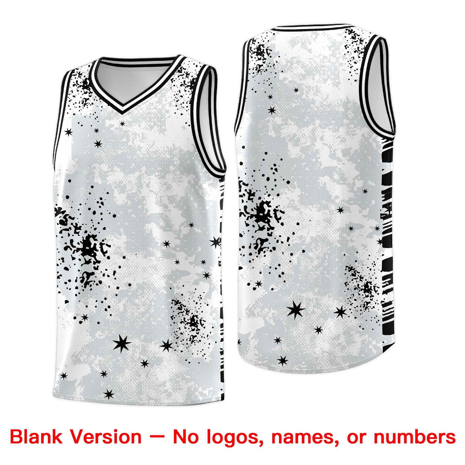 Custom White Black Vice Burst Galactic Graffiti Moisture-Wicking Basketball Jersey